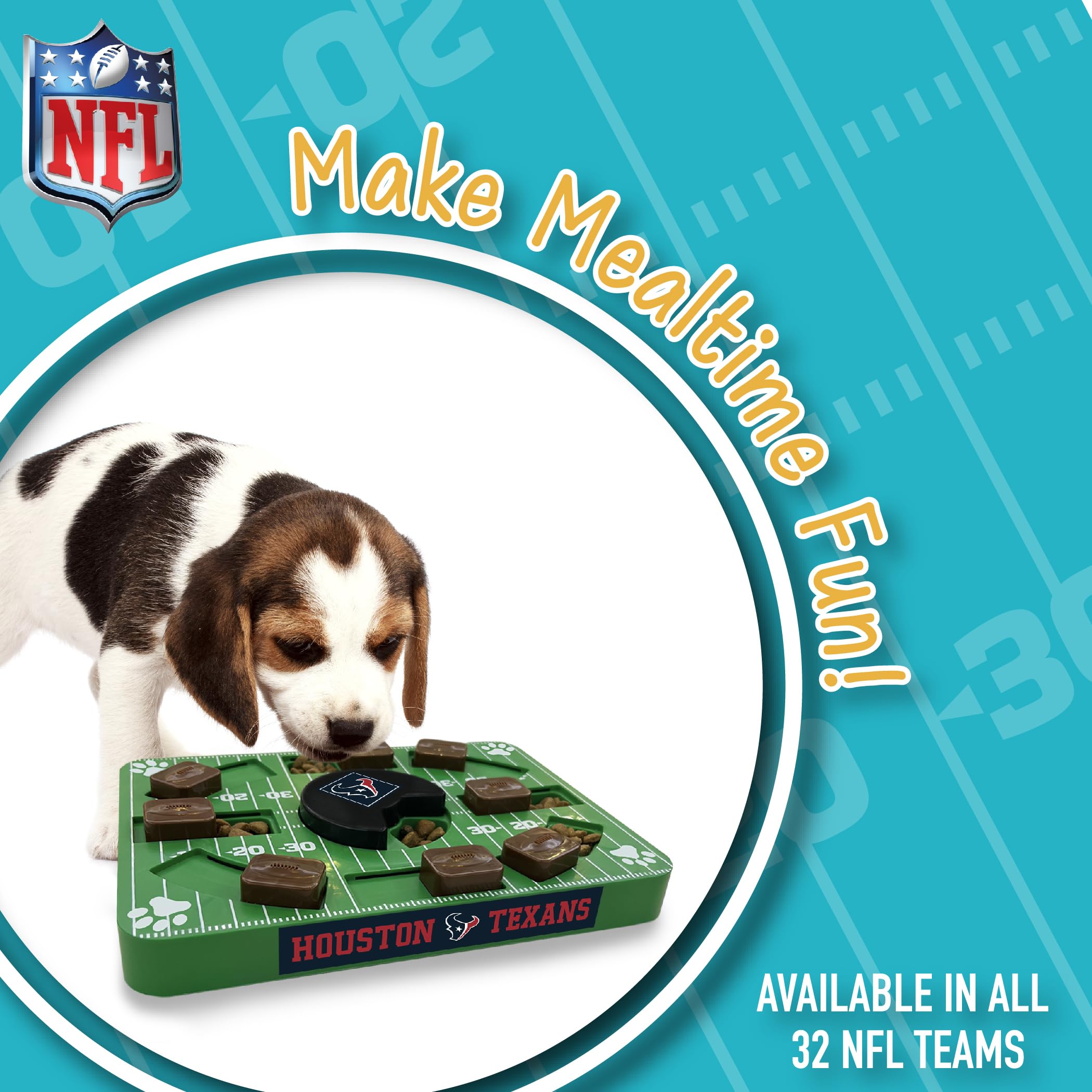 Pets First Nfl Houston Texans Puzzle Toy, Puzzle Treat Dog Toy, Interactive Dog Treat Toy, Dog Puzzle