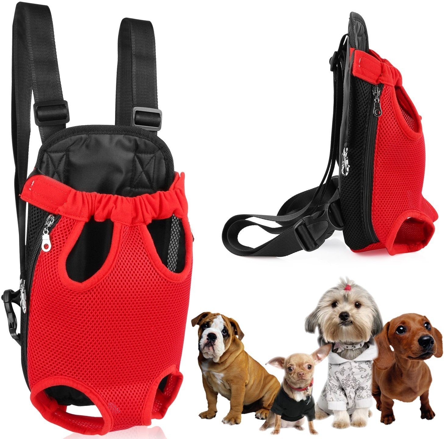Dog Carrier Backpack Legs Out Front Pet Backpack Carrier Travel Bag Adjustable Shoulder Straps for Hiking Camping Shopping Bikin