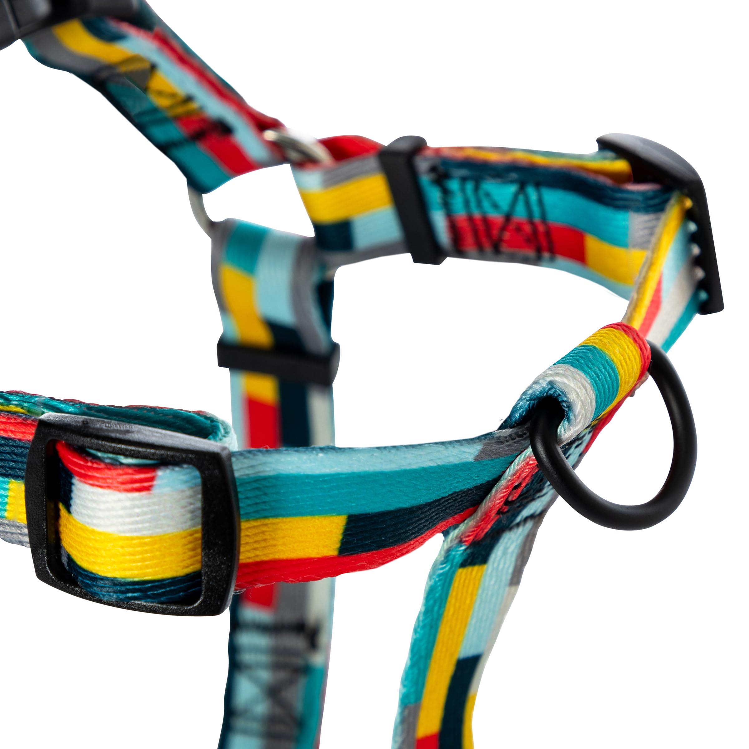 Wolfgang Heavy Duty Adjustable Dog Harness, Pull-Tested for Walking & Training, Mixtape Print, Small