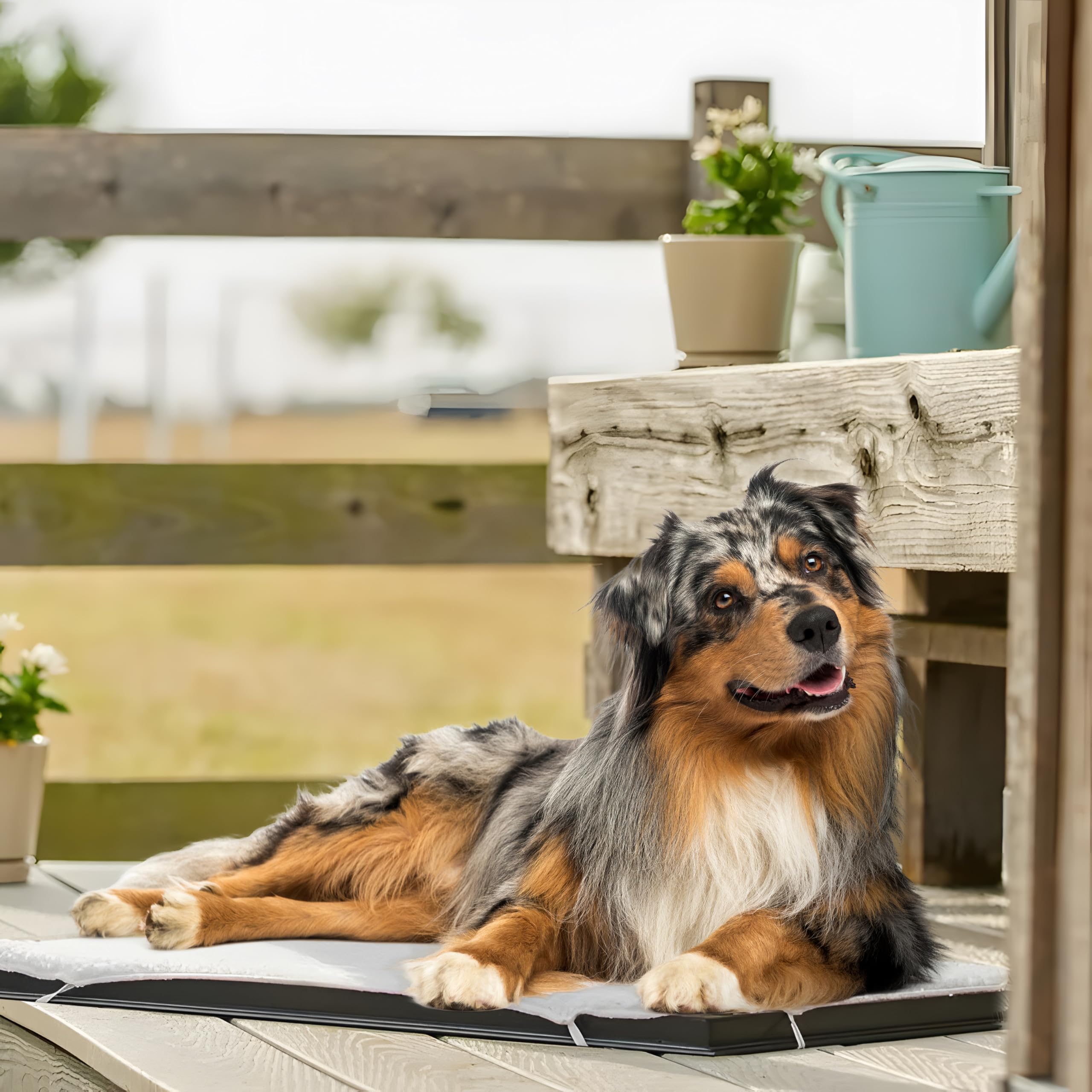 Farm Innovators HM-100L Heated Pet Mat - 24"x29", Plastic, Black, Fleece Cover, Anti-Chew Cord, 100W for Dogs & Cats