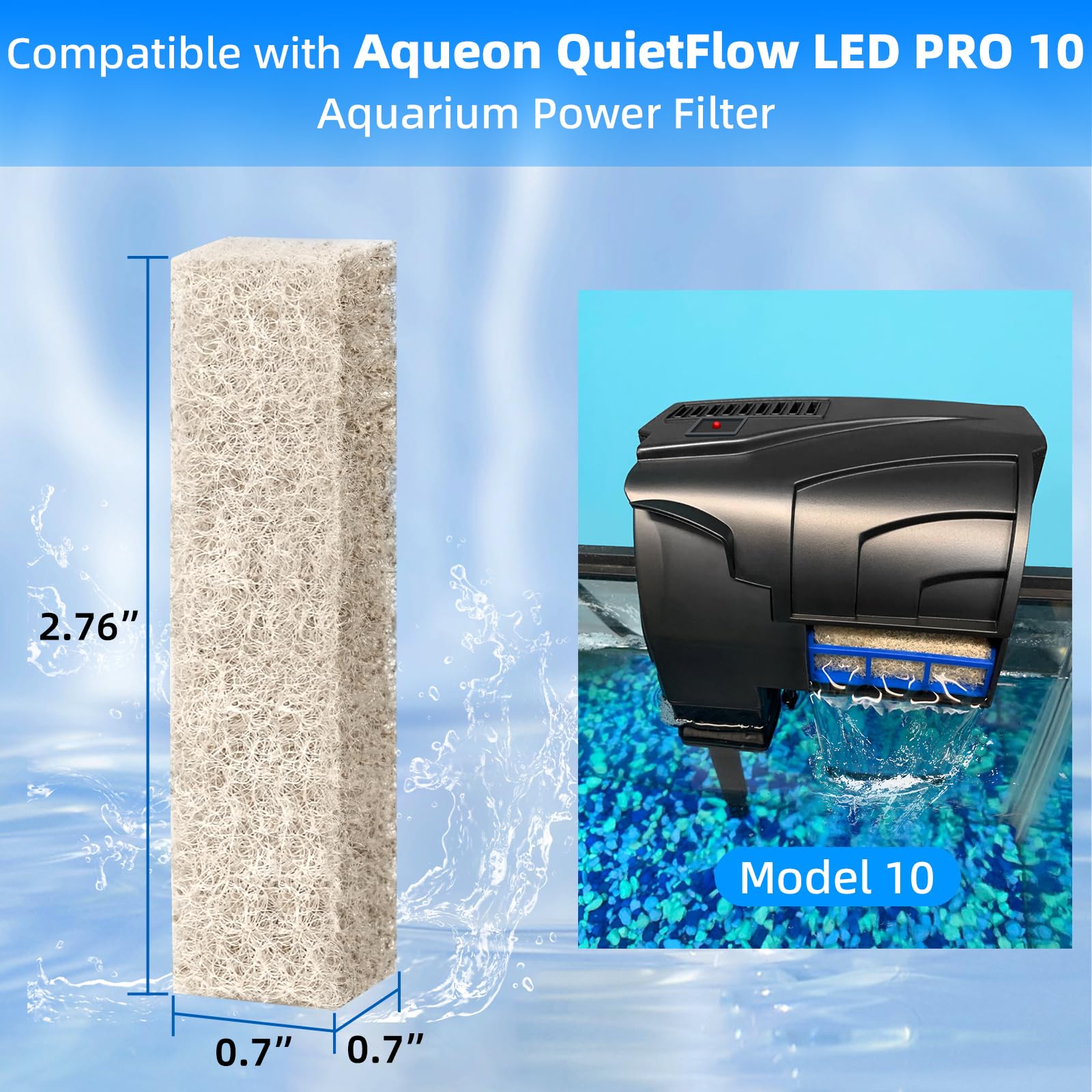 Aquaneat 24-Pack Replacement Ammonia Reducer Pads Compatible With Aqueon Quietflow 10 Led Pro And Smartclean 10-20 Gallons Aquar