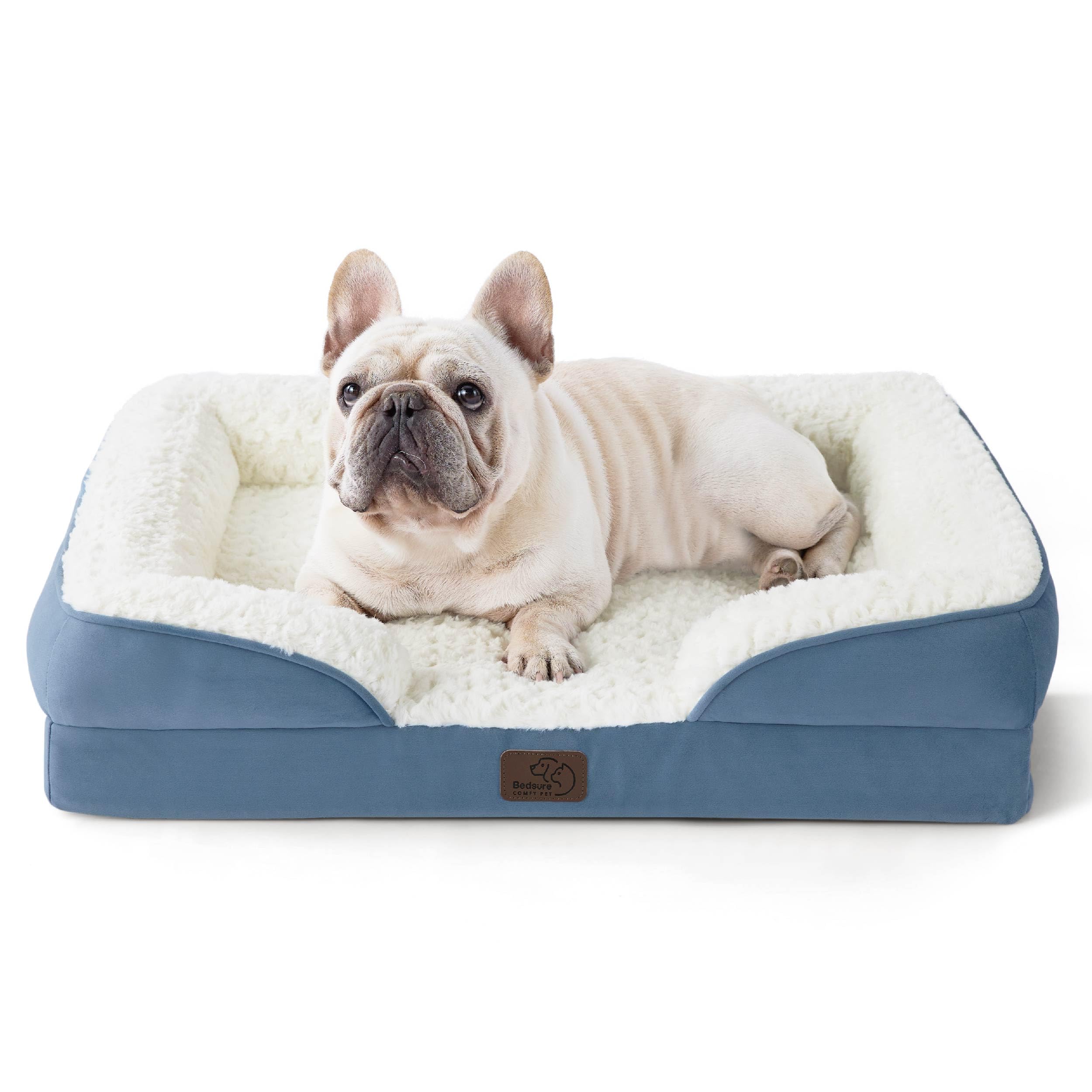 Bedsure Orthopedic Dog Bed For Medium Dogs - Calming Dog Sofa With Luxurious Short Plush, Pet Couch Bed With Removable Washable 