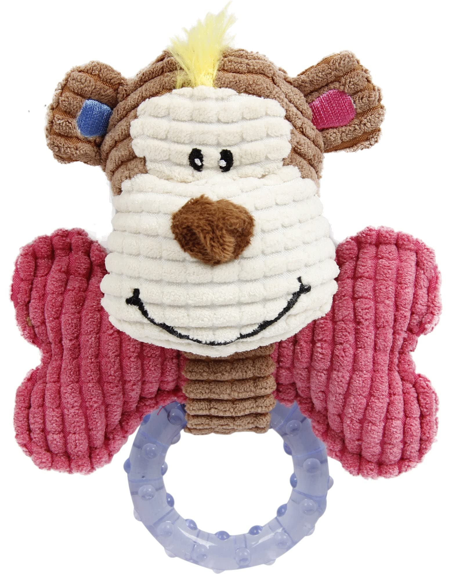 Pet Life  Paci-Plush Plush Squeaking and Rubber Teething Newborn Puppy Dog Toy