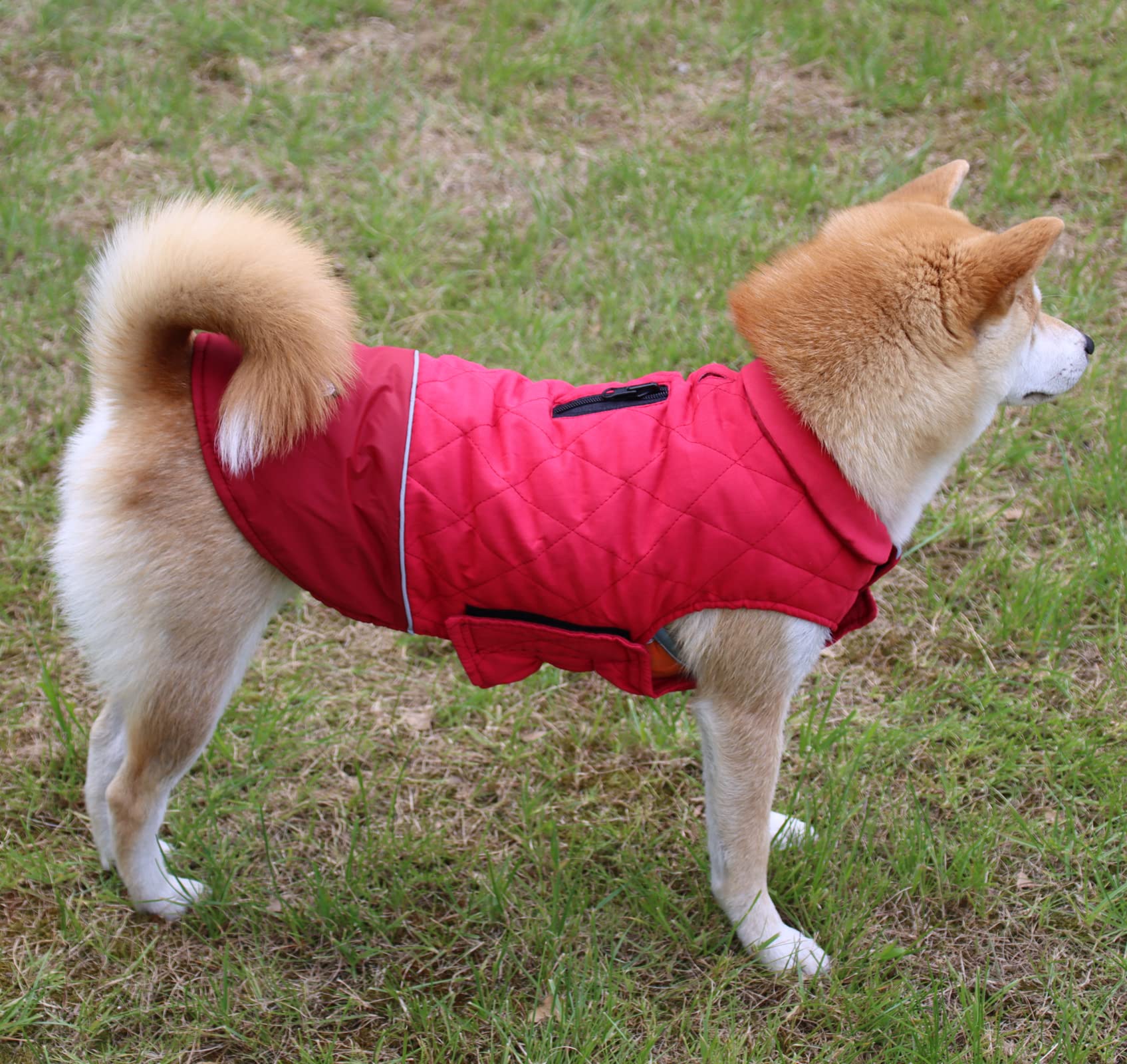 Vecomfy Reversible Dog Coats For Large Dogs Waterproof Warm Dog Jacket For Cold Winter,Red Xxl