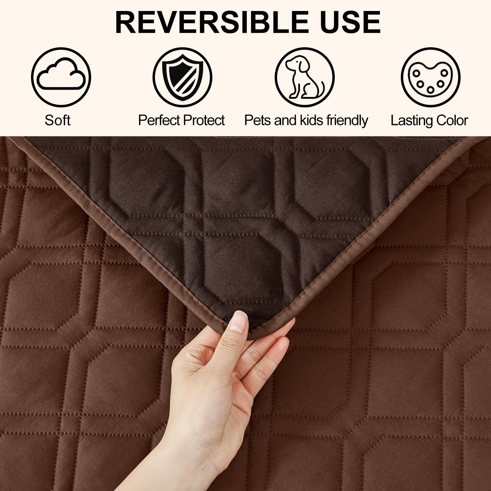 Smiry Waterproof Dog Blanket, 82X82 Inch Soft Pet Bed Cover Reversible, Washable Sofa Couch Furniture Protector For Small Medium