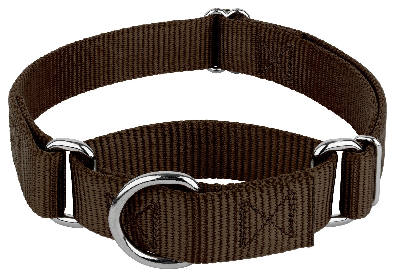 Country Brook Petz - Brown Martingale Heavy Duty Nylon Dog Collar - 21 Vibrant Color Options (3/8 Inch Width, Mini)