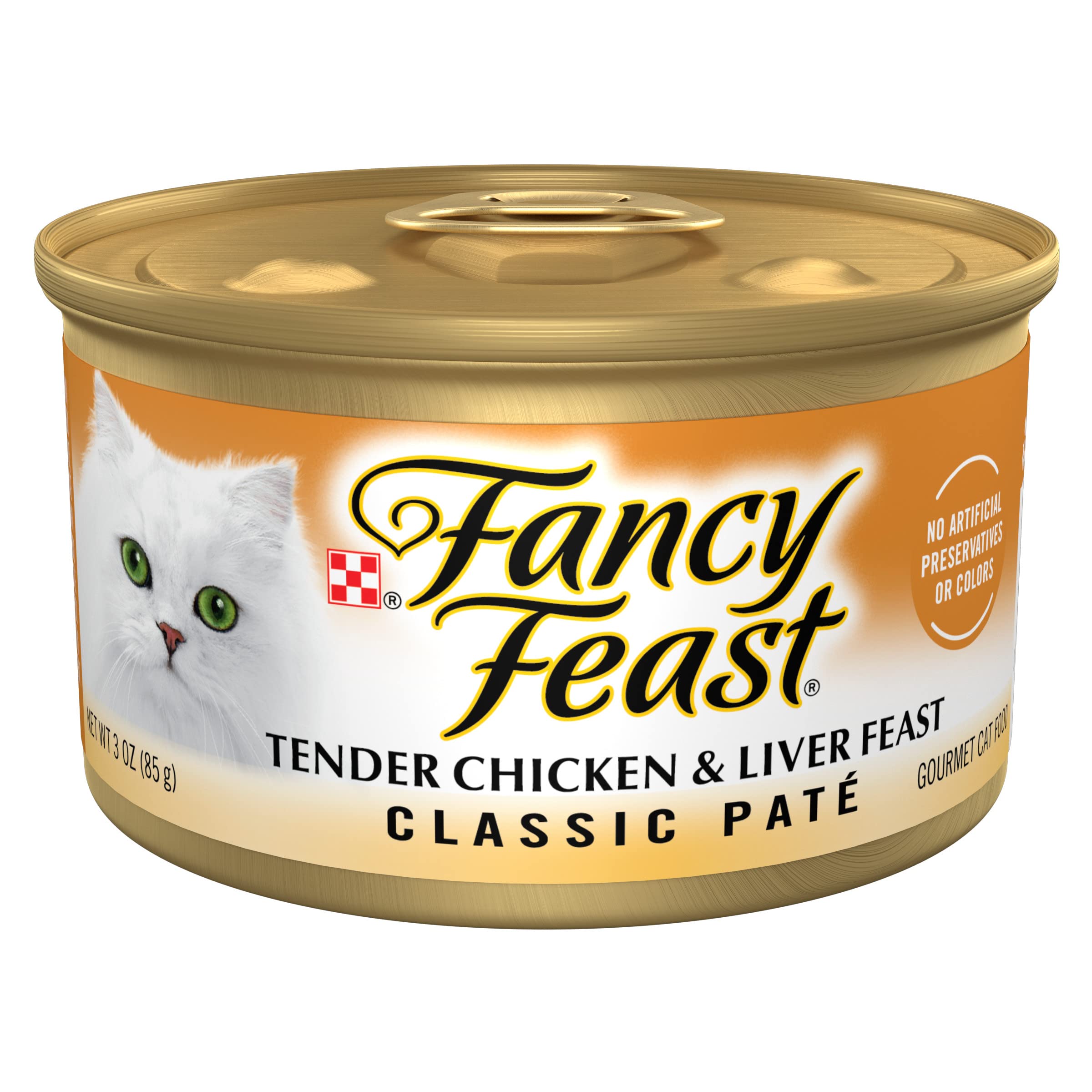 Purina Fancy Feast Tender Chicken and Liver Feast Classic Grain Free Wet Cat Food Pate - (Pack of 24) 3 oz. Cans