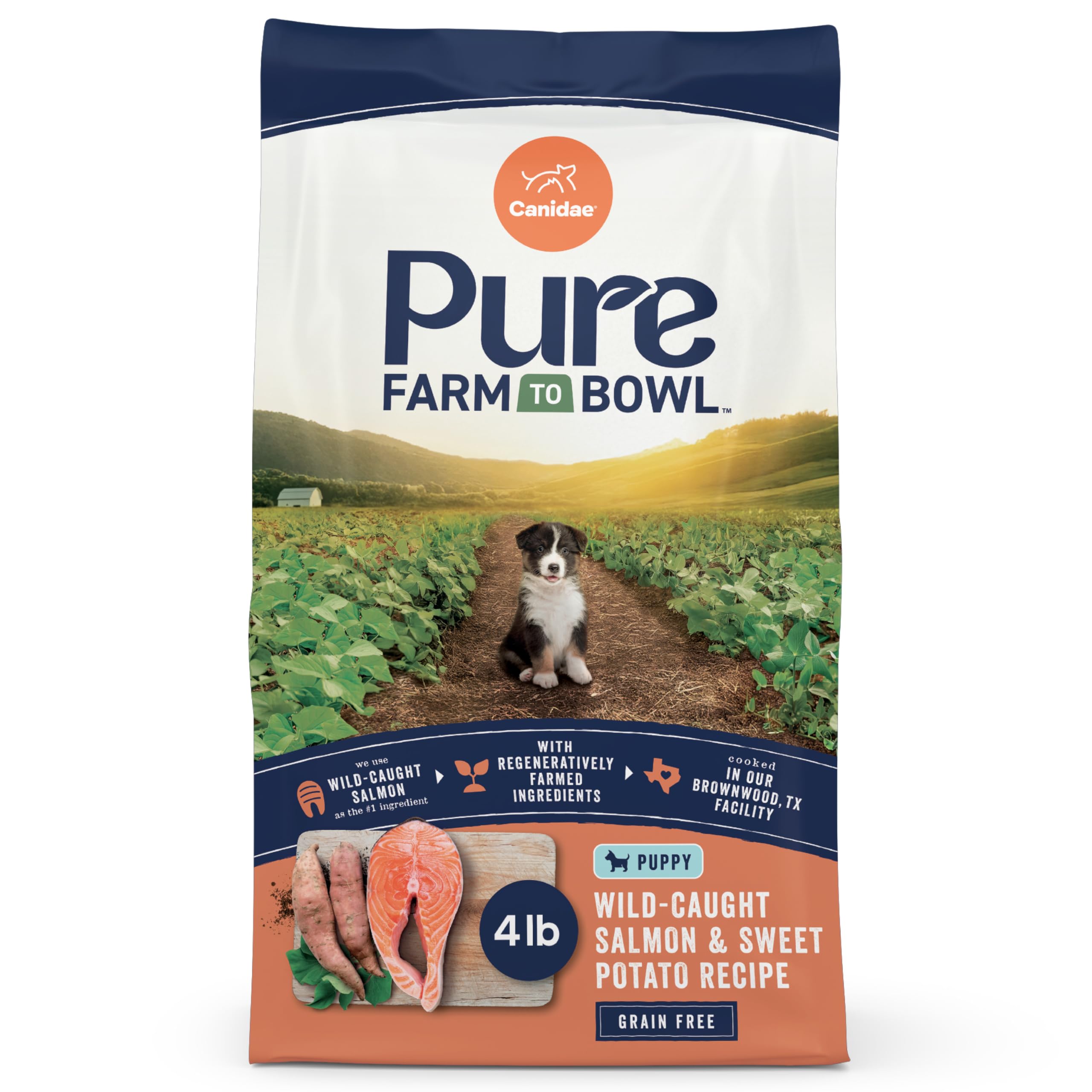 Canidae Pure Grain Free Dry Puppy Food, Real Salmon & Sweet Potato, 4 lbs.