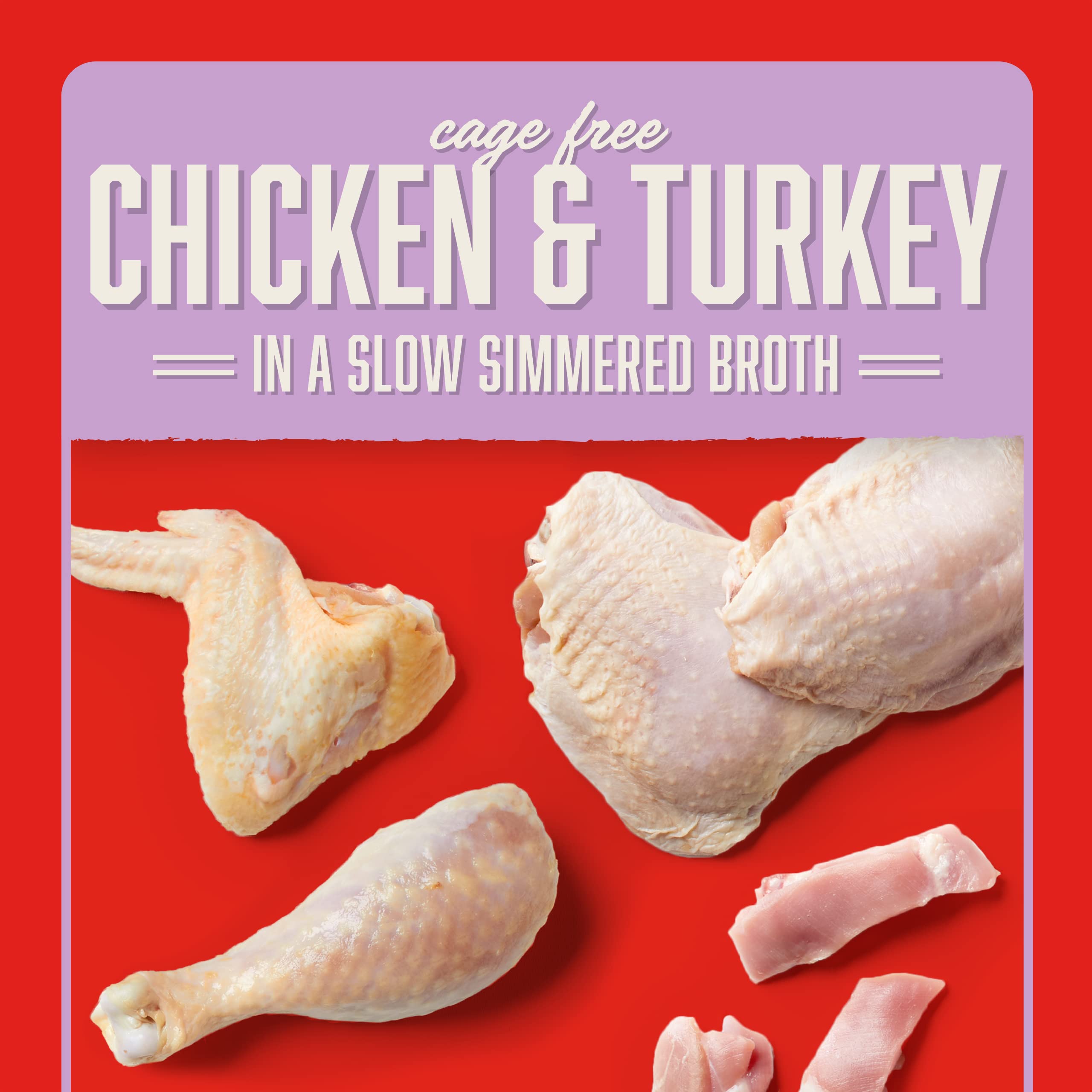 Stella & Chewys Stellas Shredrs Cage Free Chicken & Turkey Recipe in Broth, 2.8 oz. Pouches (Pack of 12)