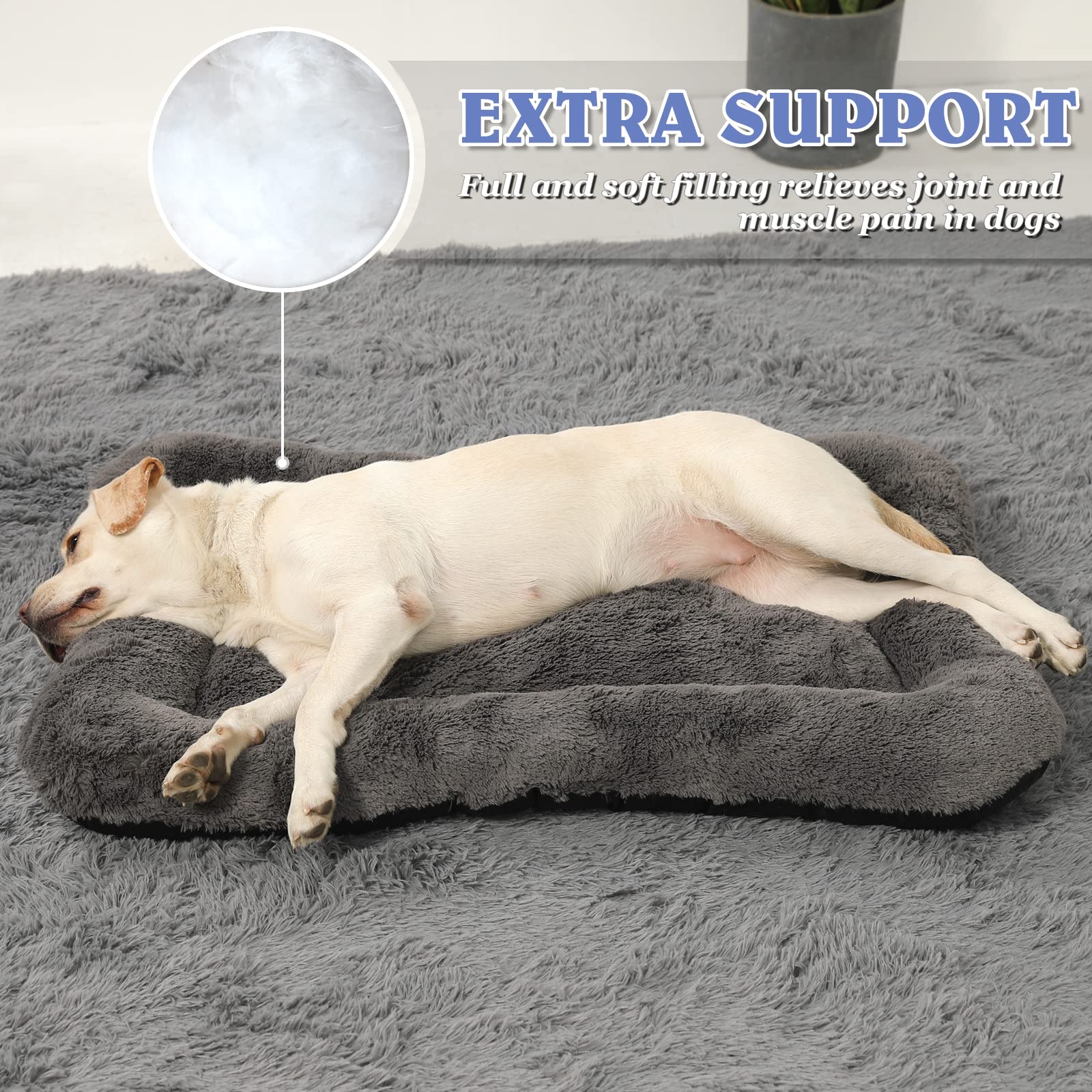 Washable Dog Crate Bed Cushion - Large Size Dogs, 36 Inch Crate Pad