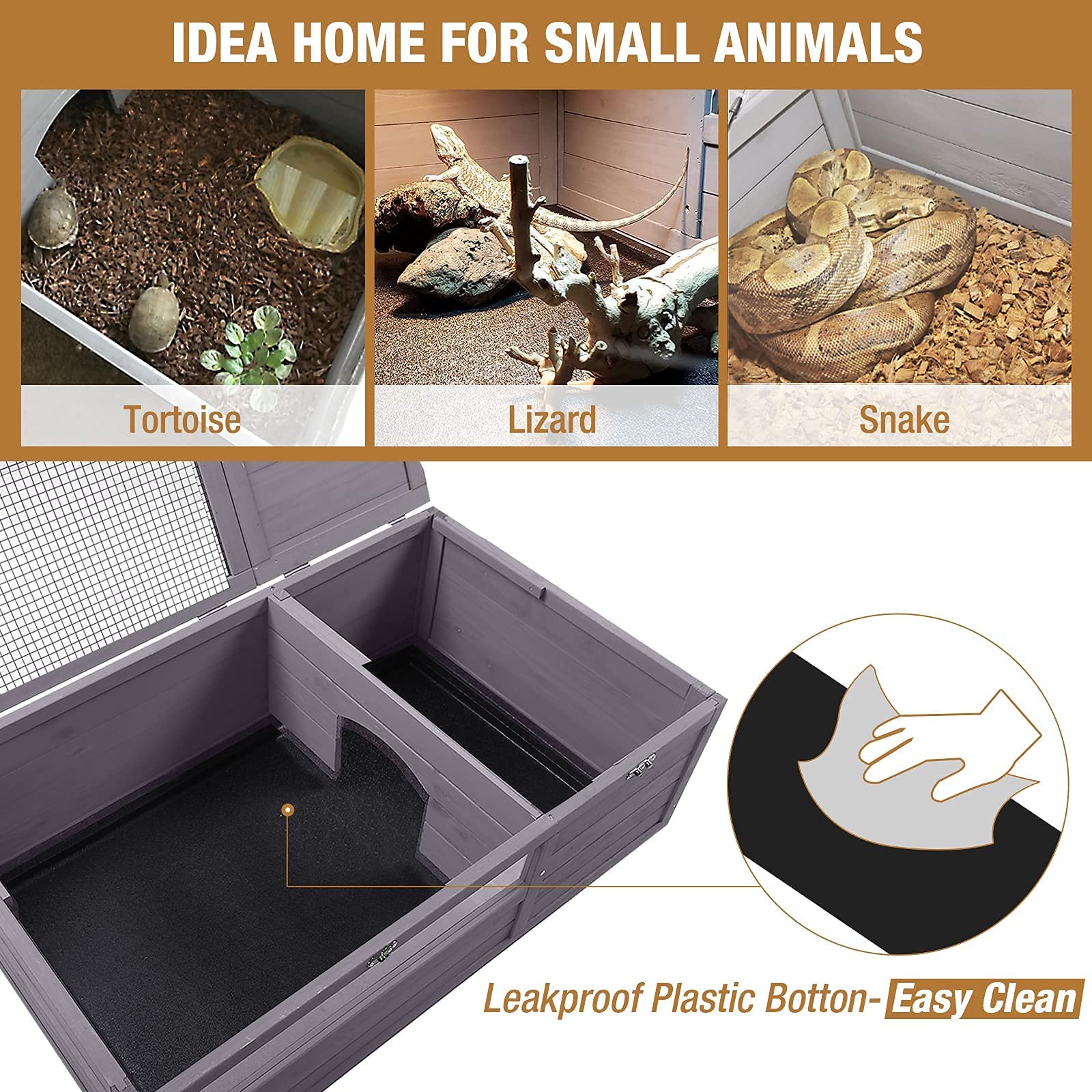 Gutinneen Tortoise Habitat Tortoise Enclosure With Lamp Holder, Metal, Large Reptile Cage For Turtles,Lizards And Other Small Animals,Indoor And Outdoor Use…