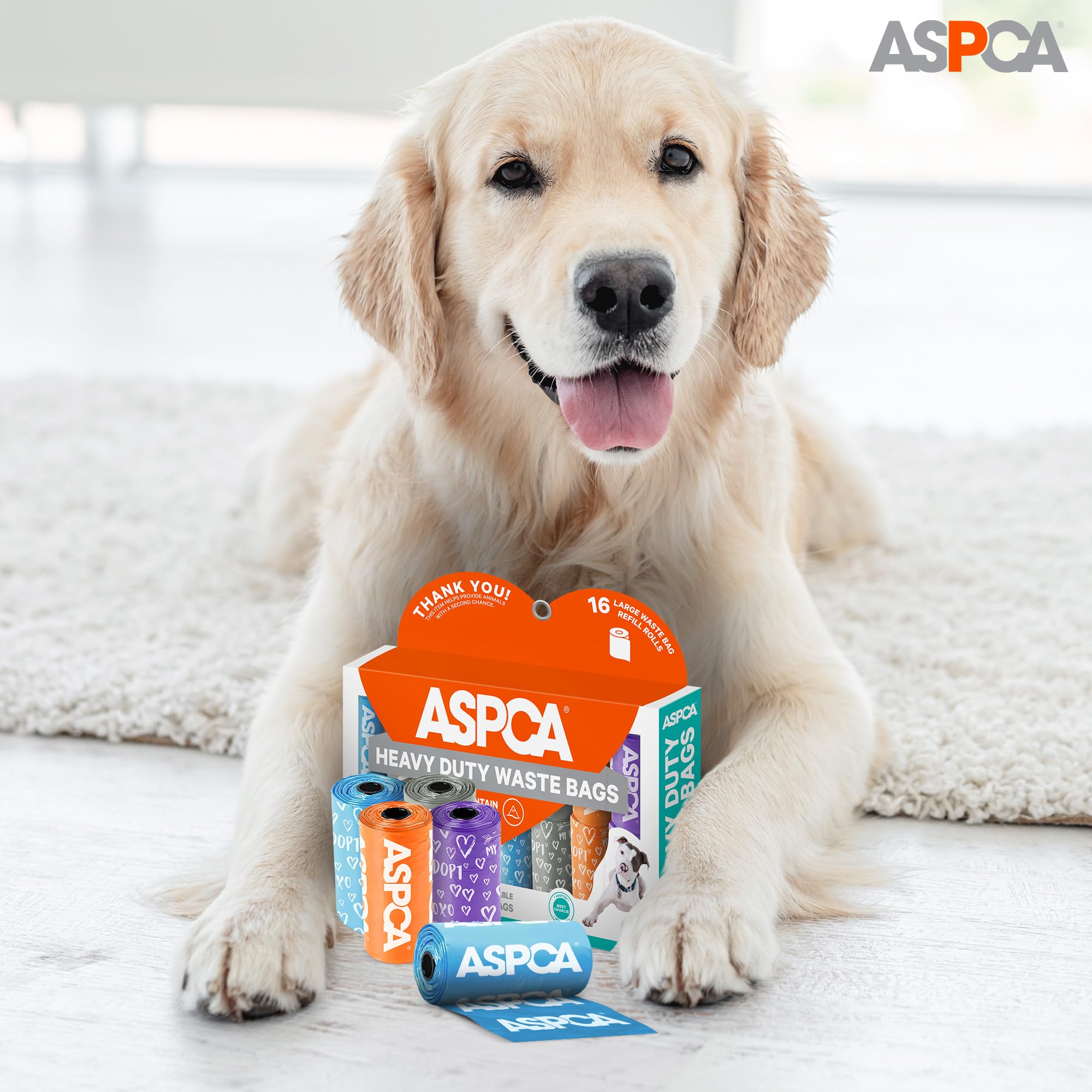 ASPCA Dog Poop Bags, 240 Bags 16 Rolls, Mountain Scent, Hearts Print, Heart Print (AS1000)