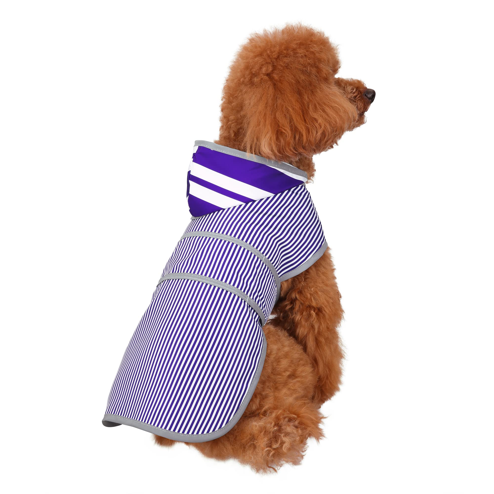 Dogs Raincoat With Hood And Leash Hole, Waterproof Dog Rain Coats For Small Dogs, Reflective Dog Rain Jacket