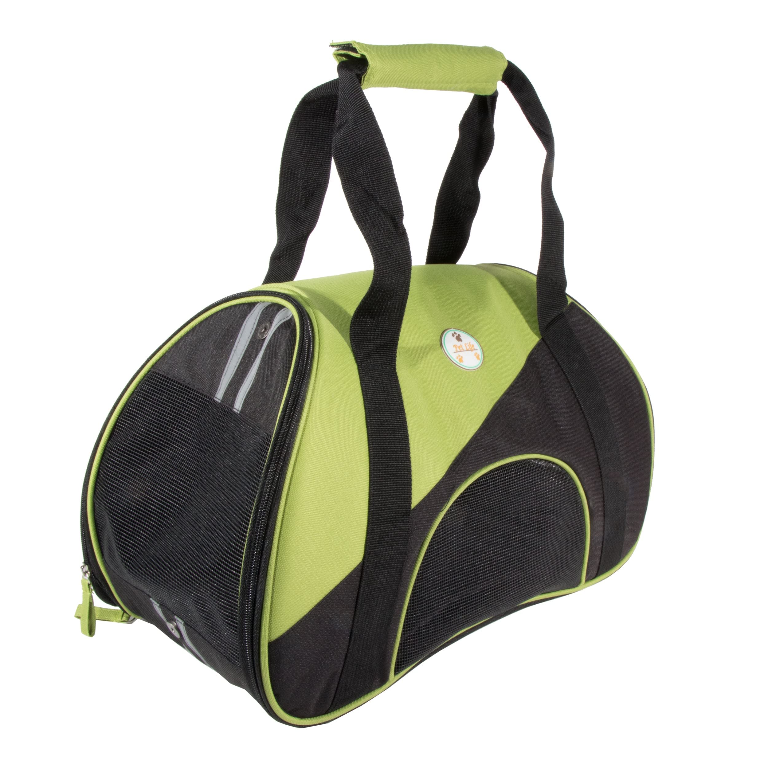 Pet Life 'Zip-N-Go' Sporty Mesh Airline Pet Carrier - Folding and Collapsible Zippered Airline Dog Carrier - Travel Pet Carrier