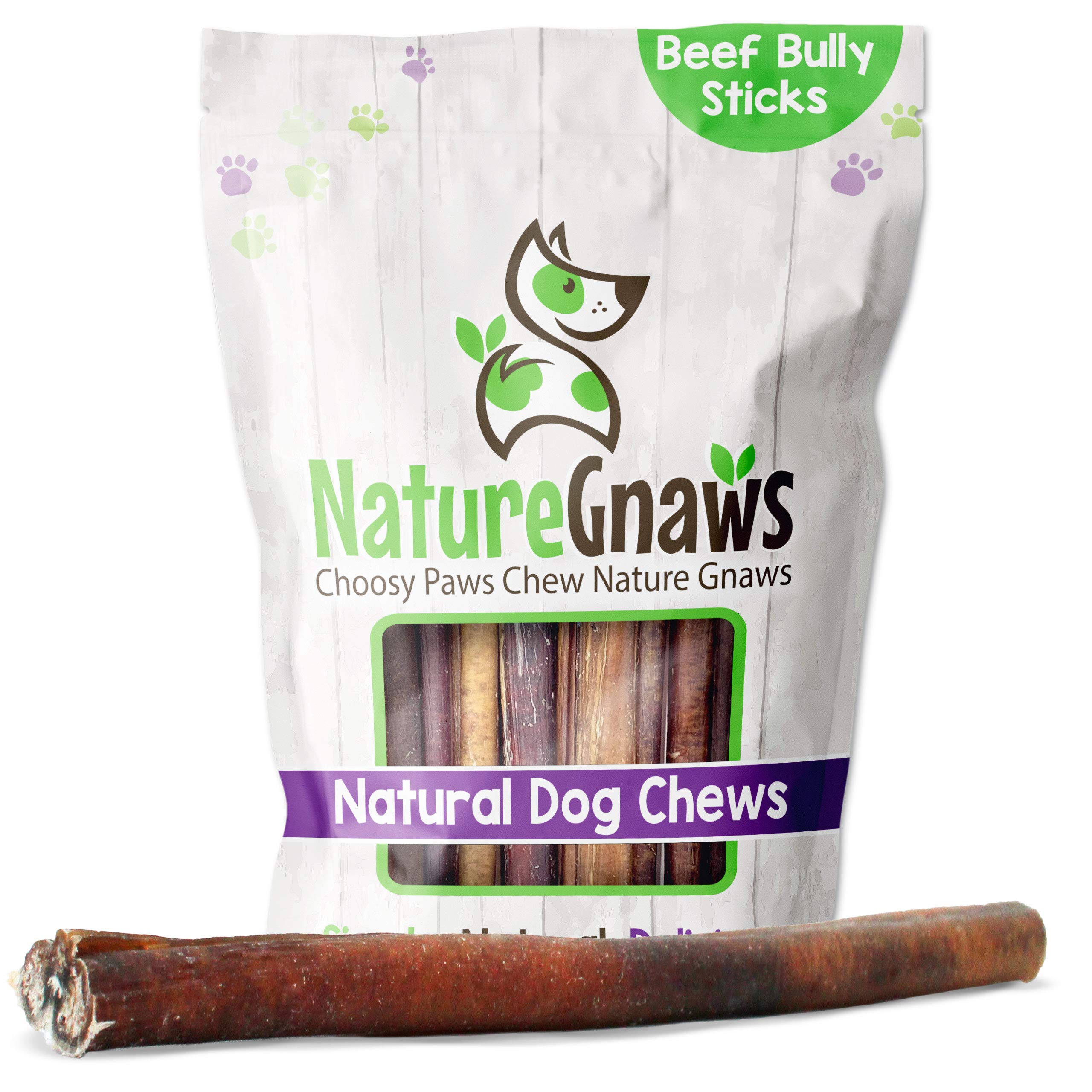 Nature Gnaws Extra Large Bully Sticks for Dogs - Premium Natural Beef Dental Bones - Thick Long Lasting Dog Chew Treats for Aggr