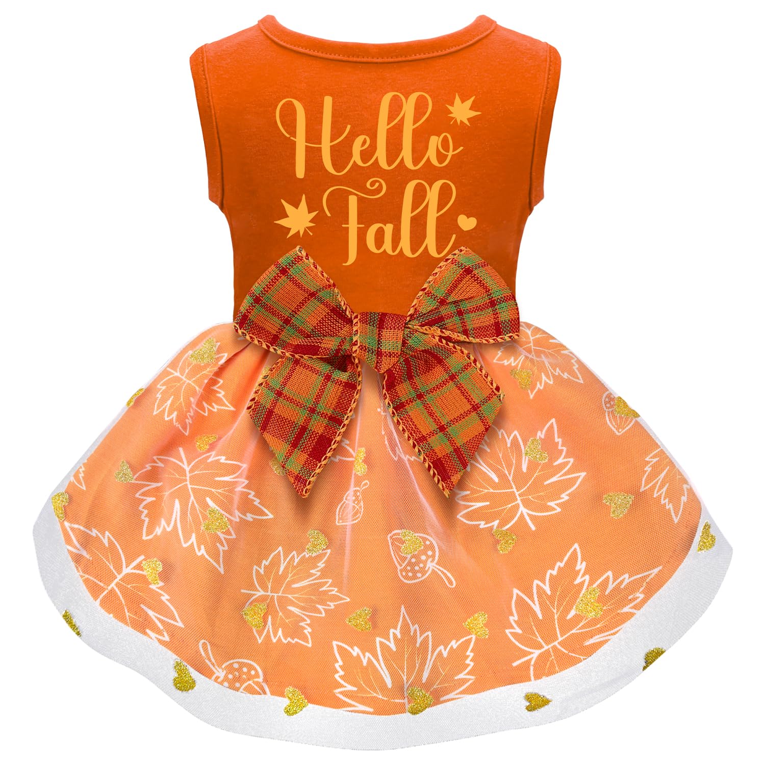 Thanksgiving Dog Outfit - Funny Puppy Dress With Bow, Cute Fall Pet Costume For Small & Large Dogs