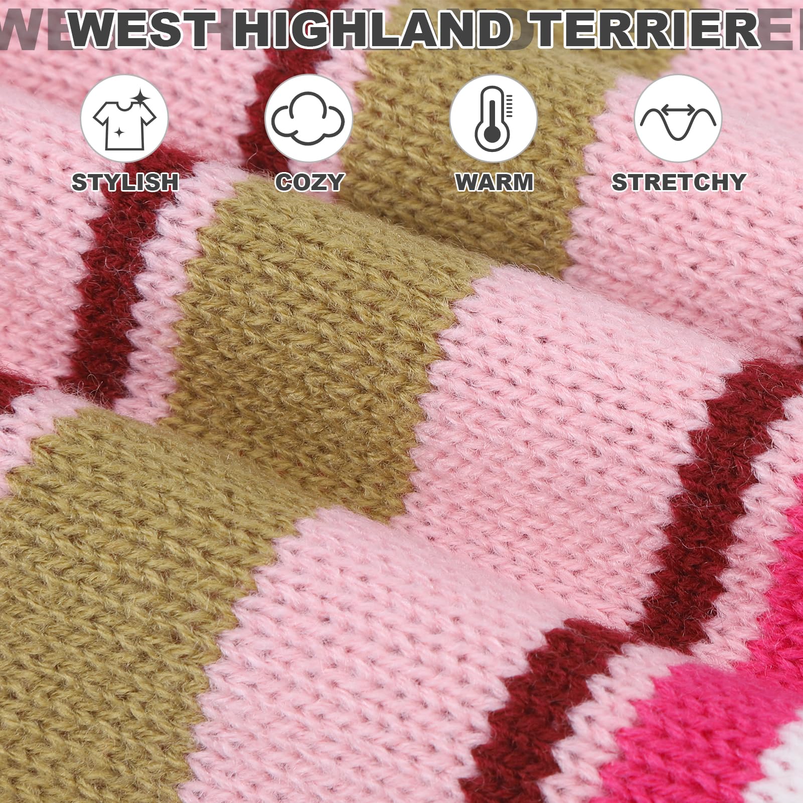 Pawchie Dog Sweater - Warm Turtleneck Coat With Leash Hole, Stretchy Knitted Outfit For Small To Large Dogs, Pink