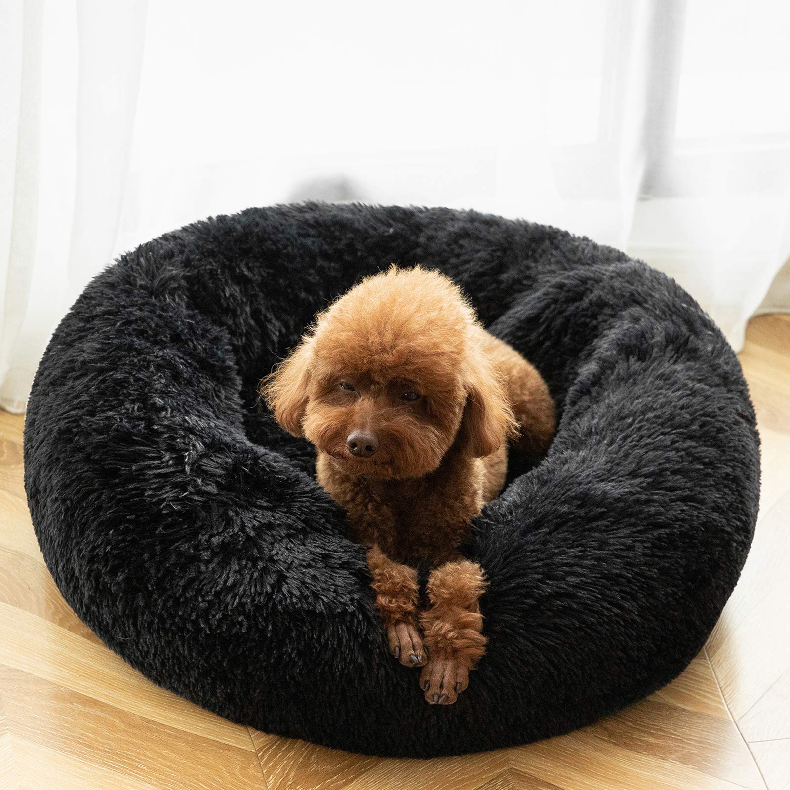 Hachikitty Calming Donut Cuddler Dog Bed, Medium Dogs, 24