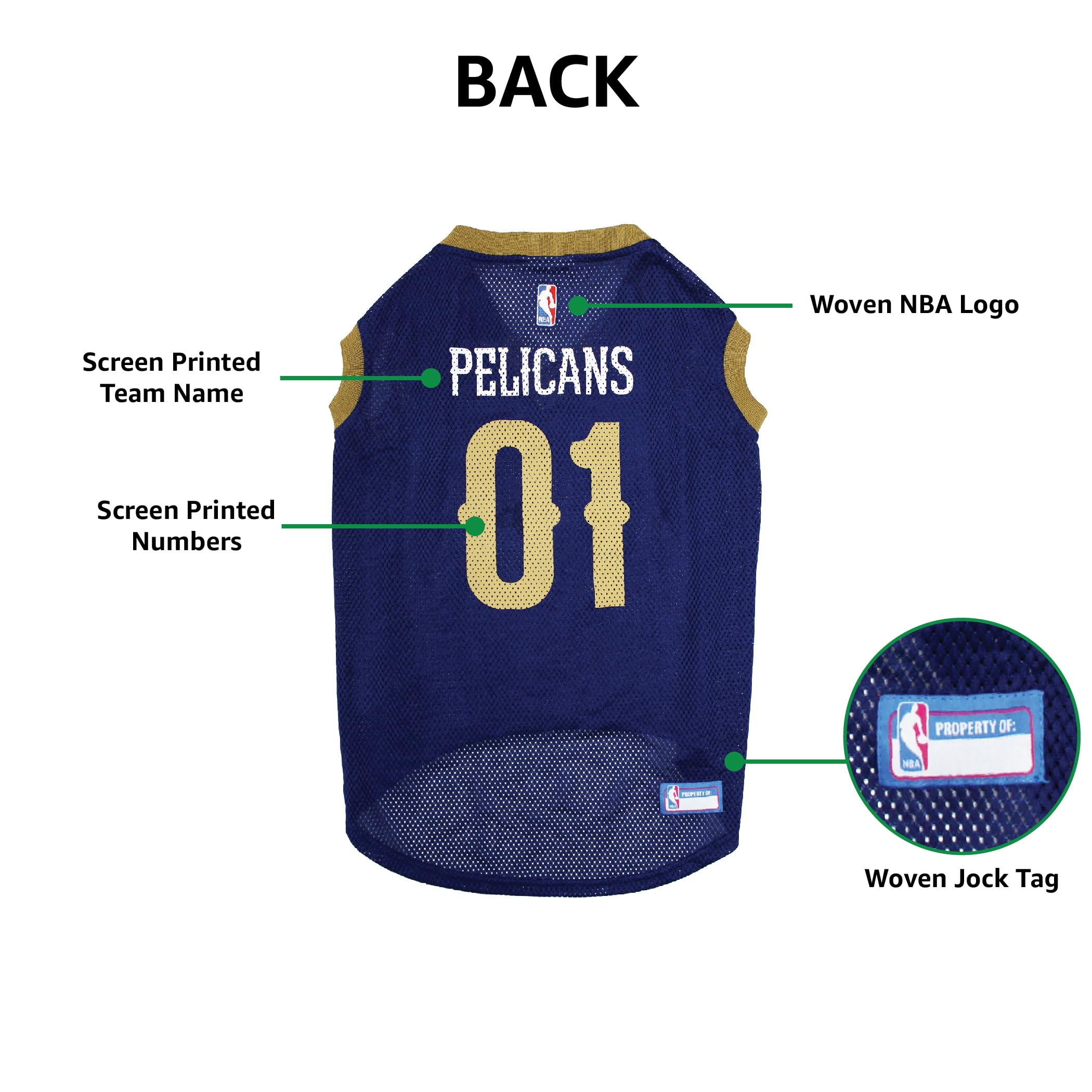 Pets First NBA NEW ORLEANS PELICANS DOG Jersey, Small - Tank Top Basketball Pet Jersey