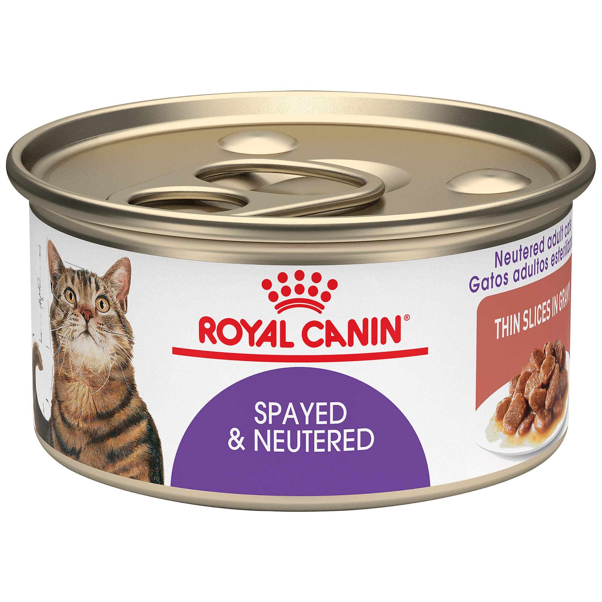 Royal Canin Feline Health Nutrition Spayed/Neutered Thin Slices In Gravy Canned Cat Food, 3 oz can (24-count)