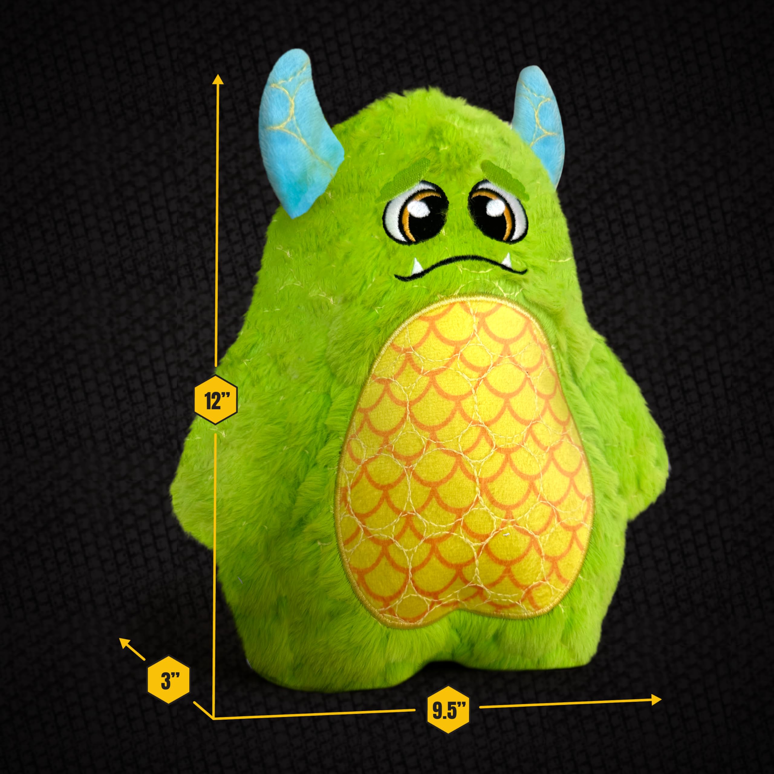 Bite Force Dog Toy - Drizzle & Dollop Squeaky Dog Toy Kevlar-Reinforced for Aggressive Chewers- red and Yellow.