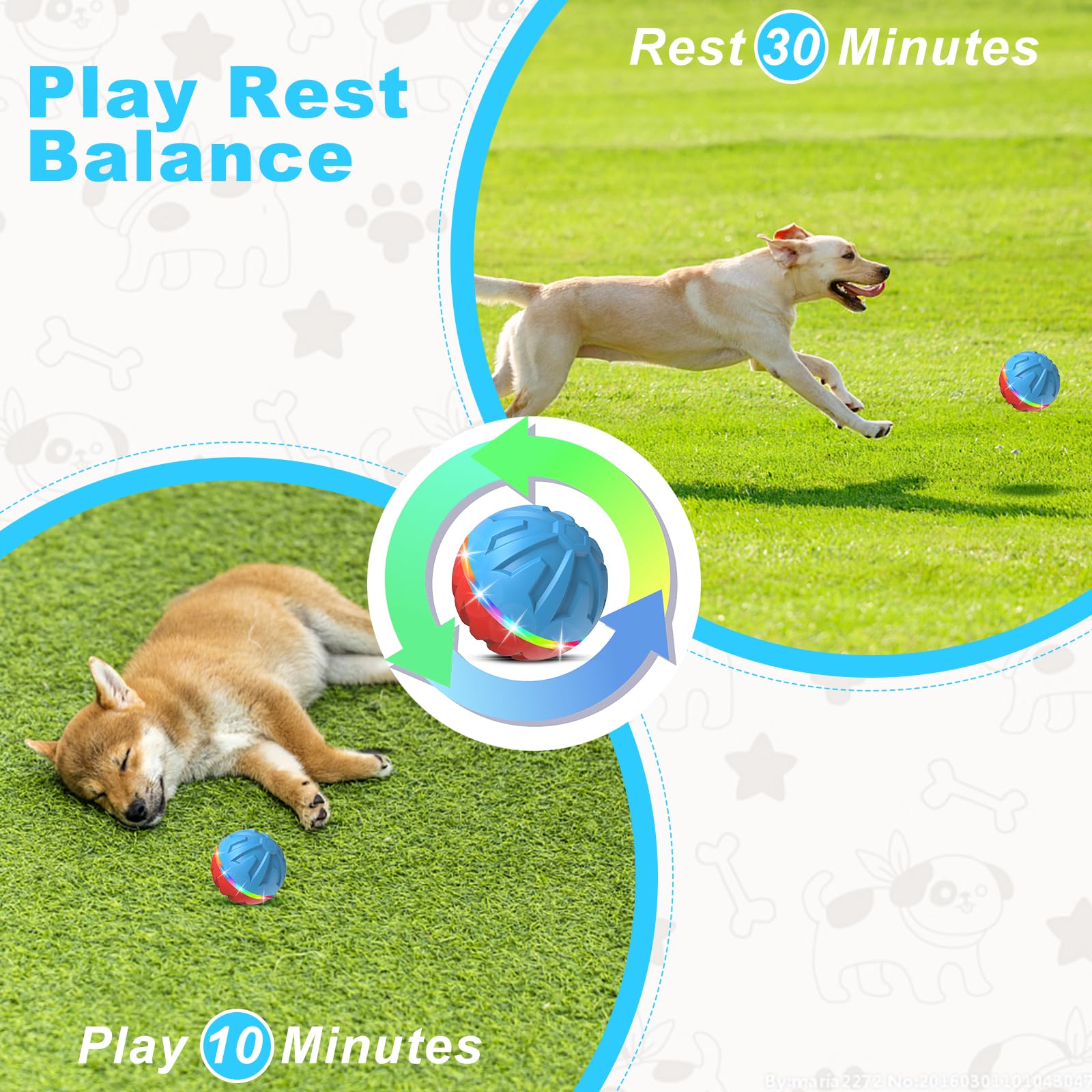 Bolpetizo Interactive Dog Toys Ball, Active Rolling Ball With Remote Control Led Lights, Peppy Pet Ball For Medium Large Dogs Bo