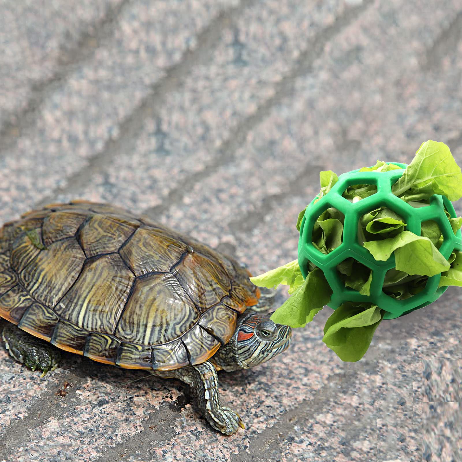 Tortoise Treat Ball Toy Hay Feeder Ball Hanging Feeding Grass Ball Fruit Vegetable Feeder Holder Foraging Toy For Small Animals