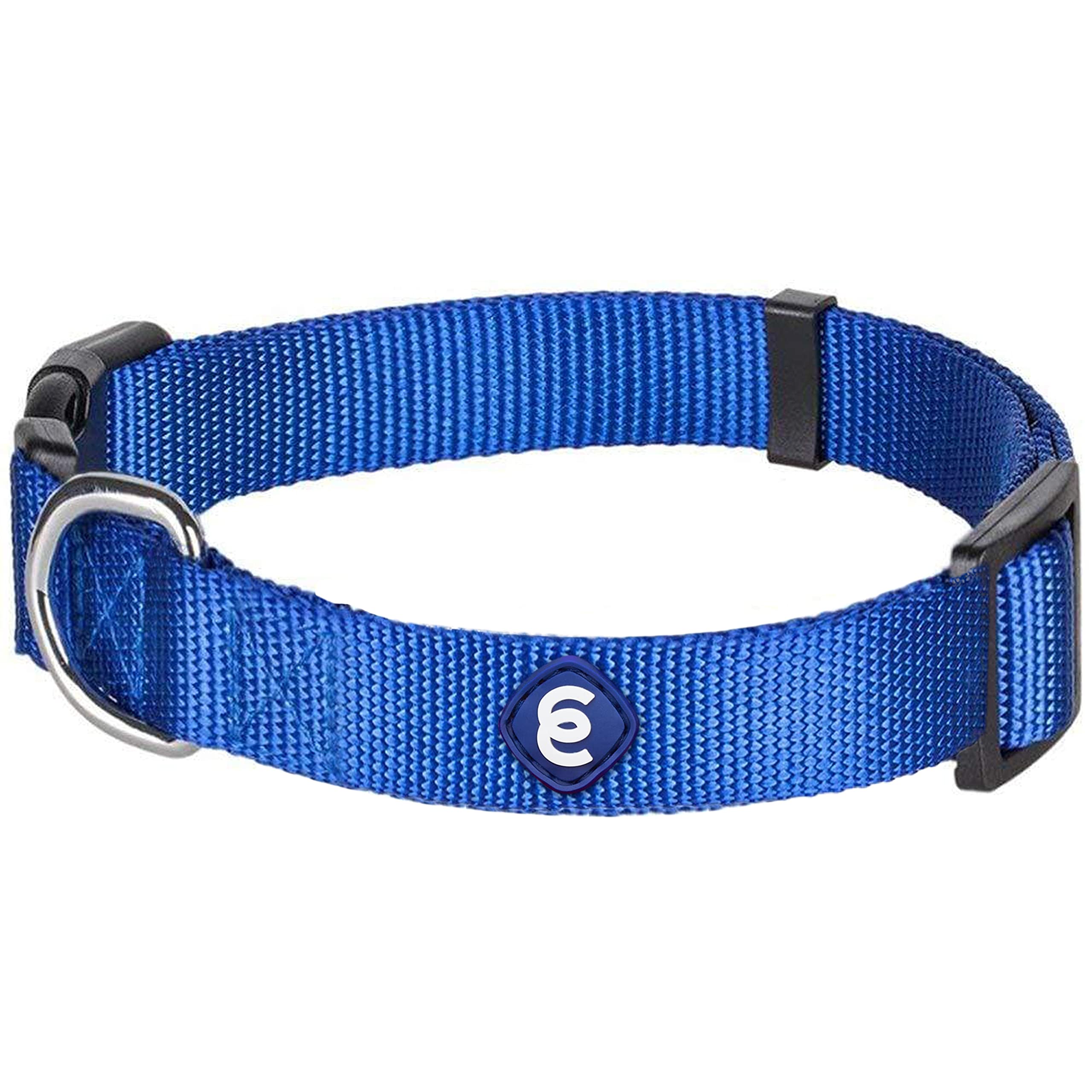 Blueberry Pet Essentials Matching Large Dog Collar | Adjustable Classic Solid Color Nylon Dog Collars For Large Dogs | Royal Blue Dog Collar For Large Dogs