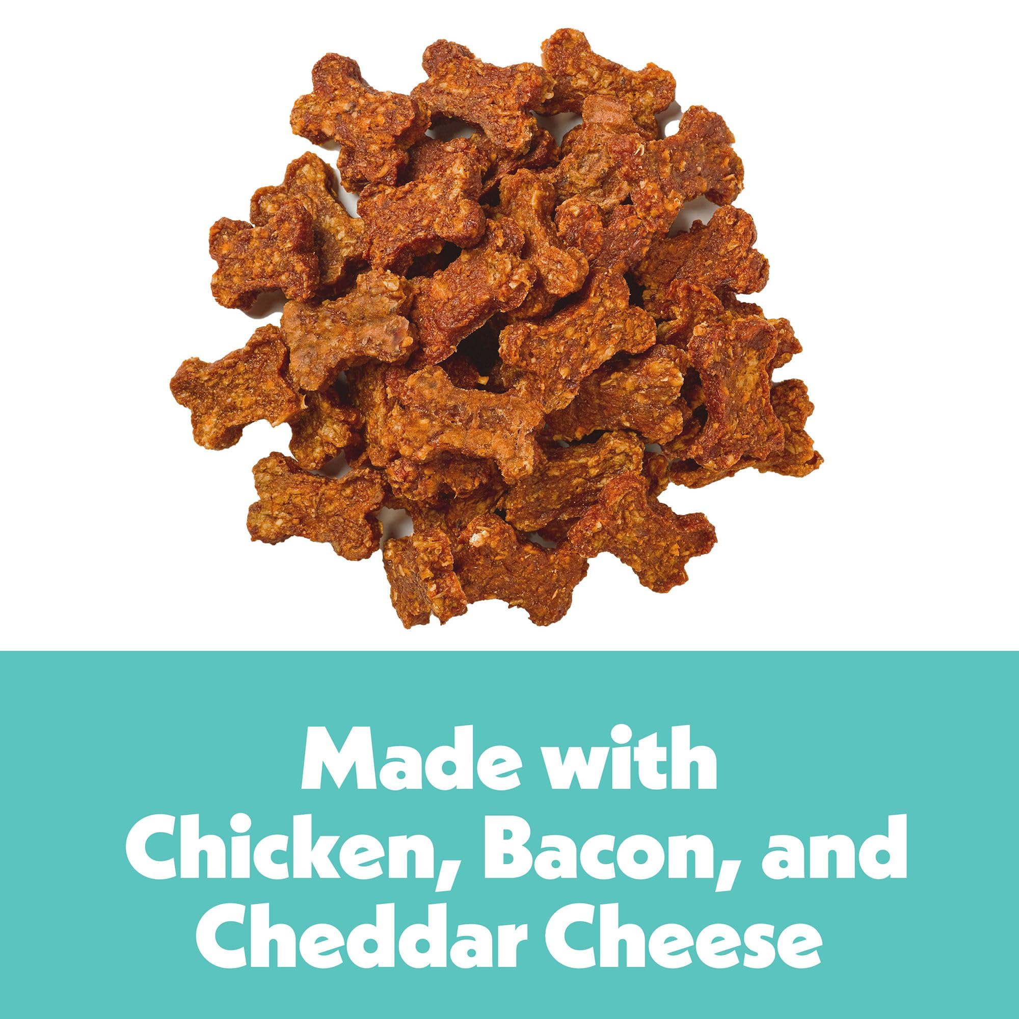 Wiggles & Wags Bacon & Cheese Soft Chews Dog Treats, Bone-Shaped, 1 Ounce (Pack of 6)