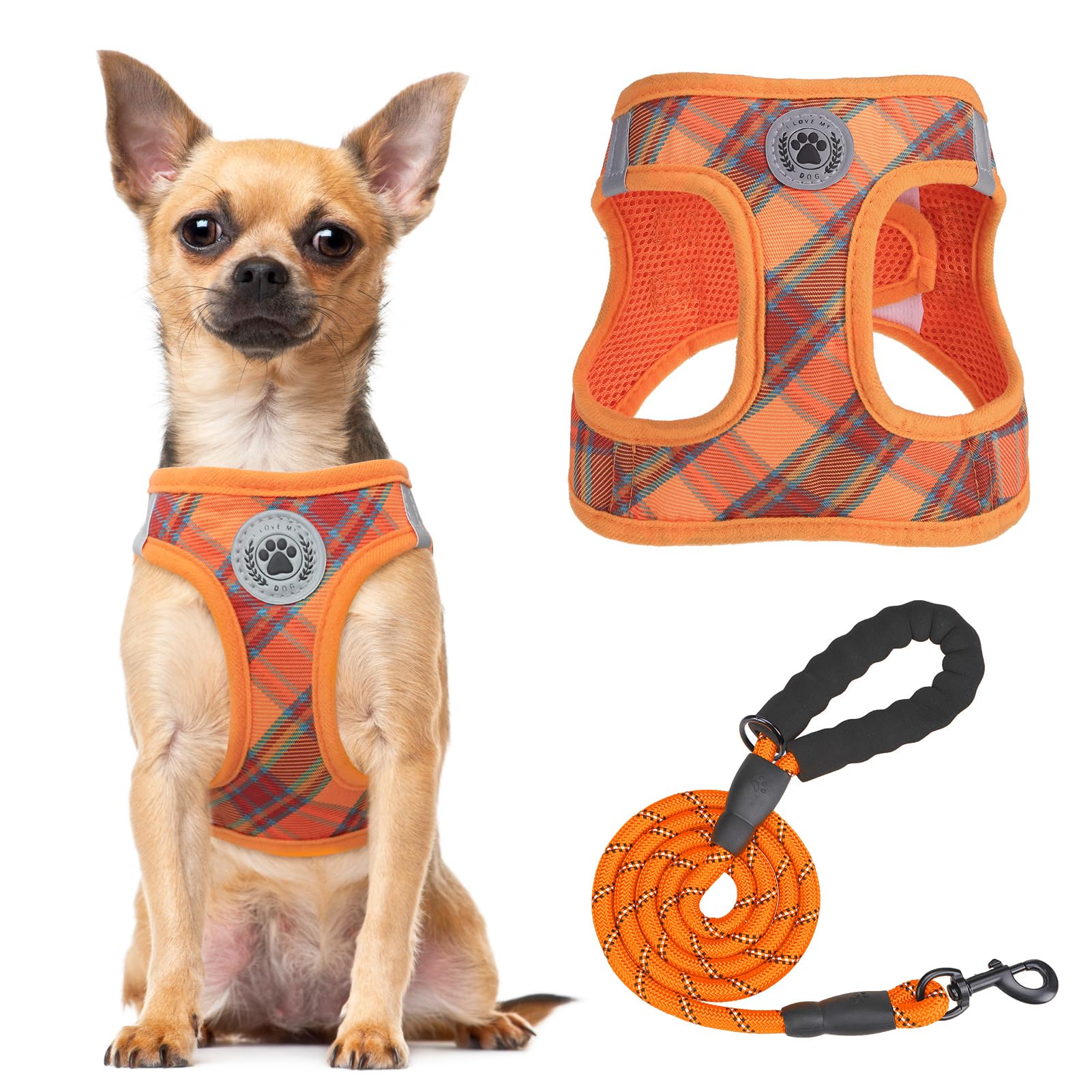 Beautyzoo Step In Dog Harness And Leash Set, Reflective Dog Harness No Pull No Choke Puppy Harness For Extra Small Dogs Cats, So