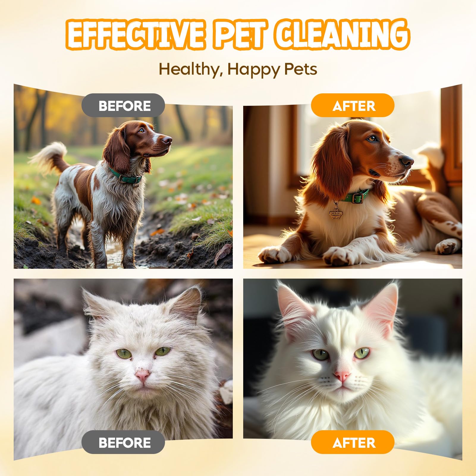 Neence Extra Thick Pet Glove Wipes For Dogs & Cats, Dog Washing Gloves Cleaning Deodorizing For Paws,Butt And Body, Cat Bathing