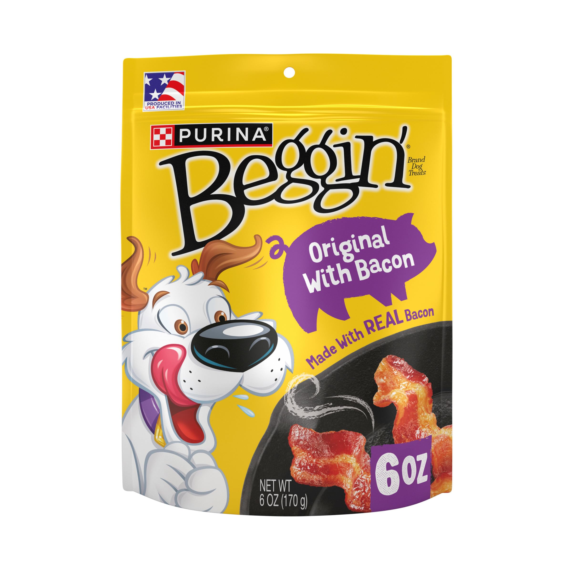 Purina Beggin Strips Dog Treats, Original With Bacon Flavor - 6 oz. Pouch