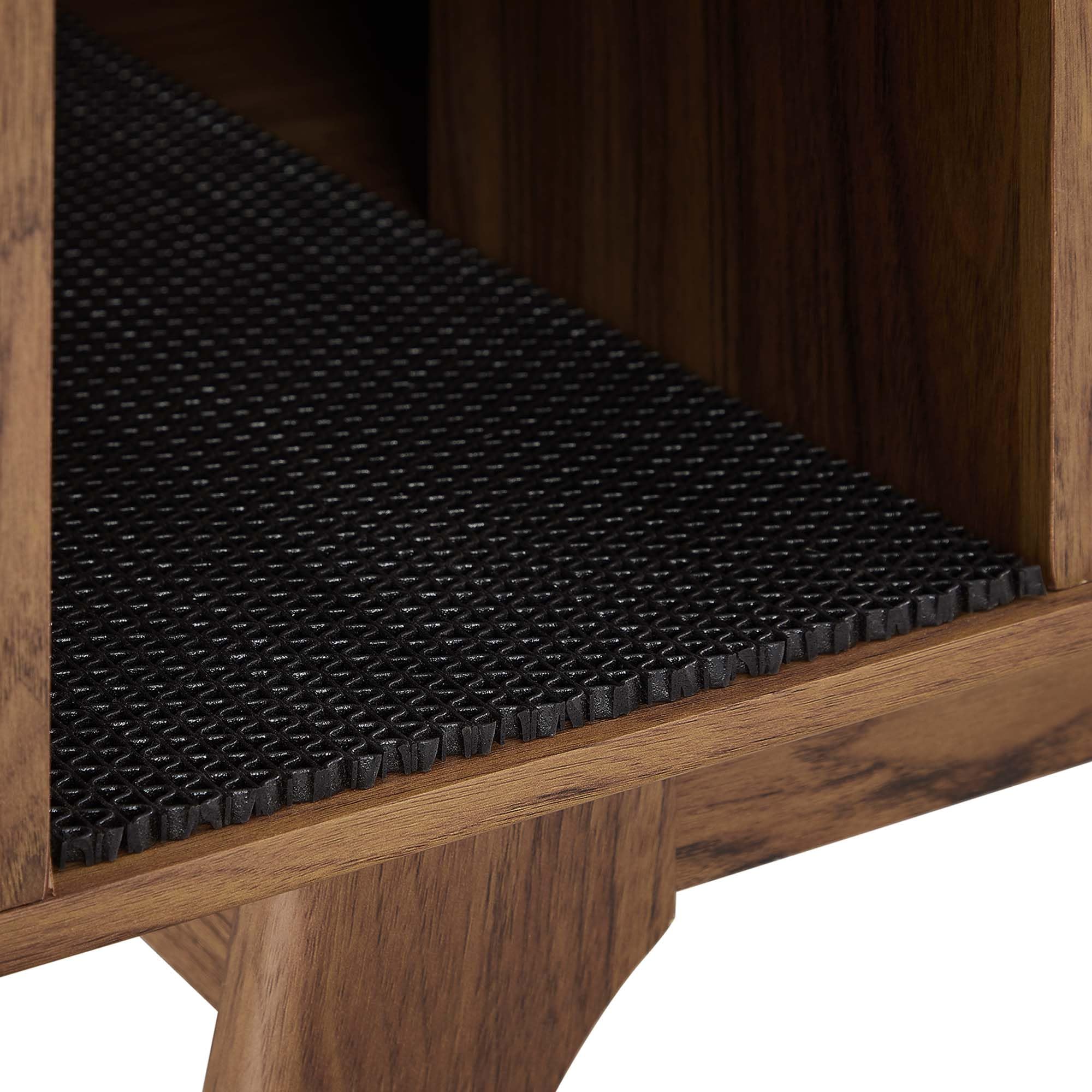 Modway Render Cat Cabinet, Walnut Wood, Model EEI-6796-WAL, Stylish Storage Solution
