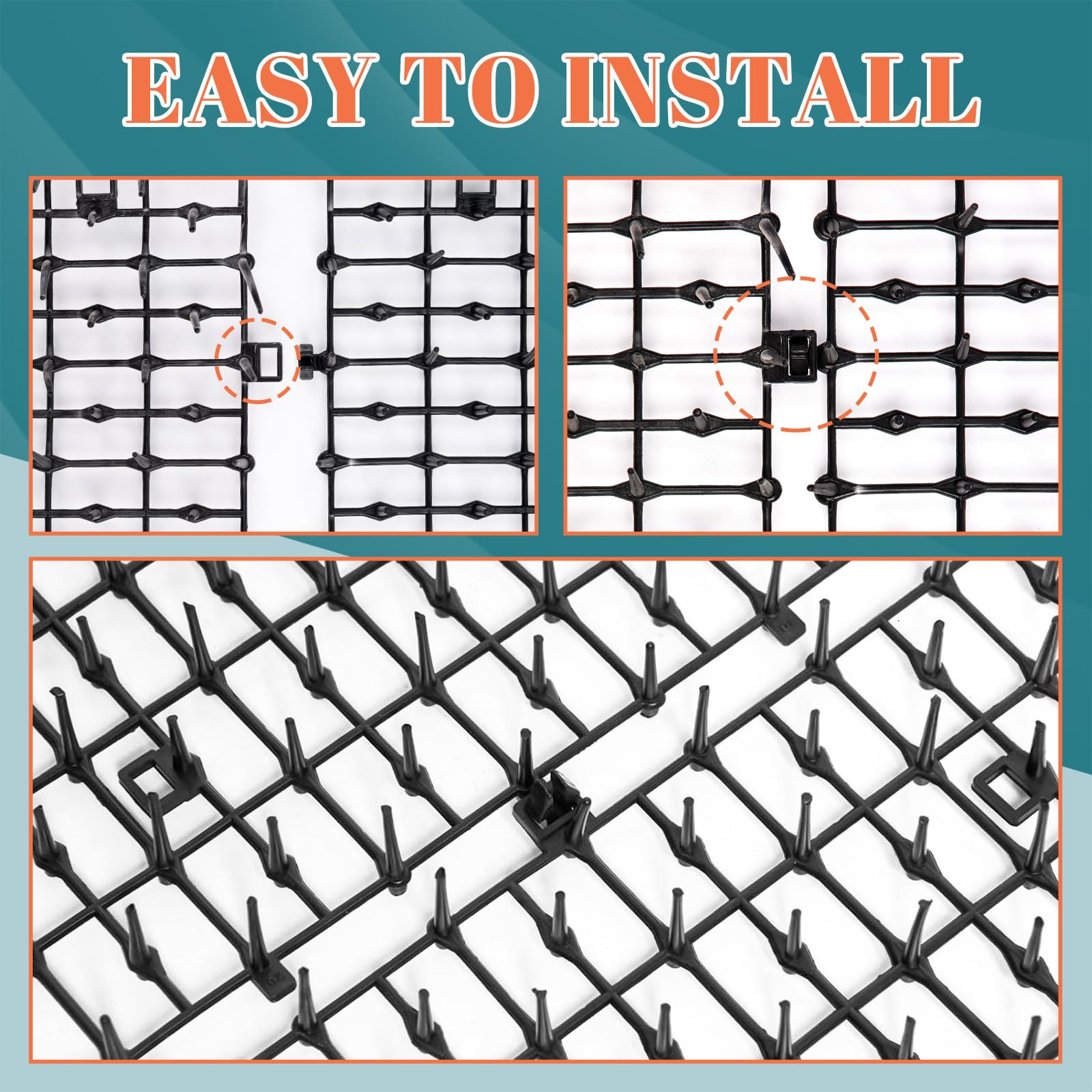 Oceanpax 6.5Ft Cat Scat Mat With Spikes, Prickle Strips Network Digging Stopper Outdoor Spike Deterrent Mat, 78 Inch X 11 Inch
