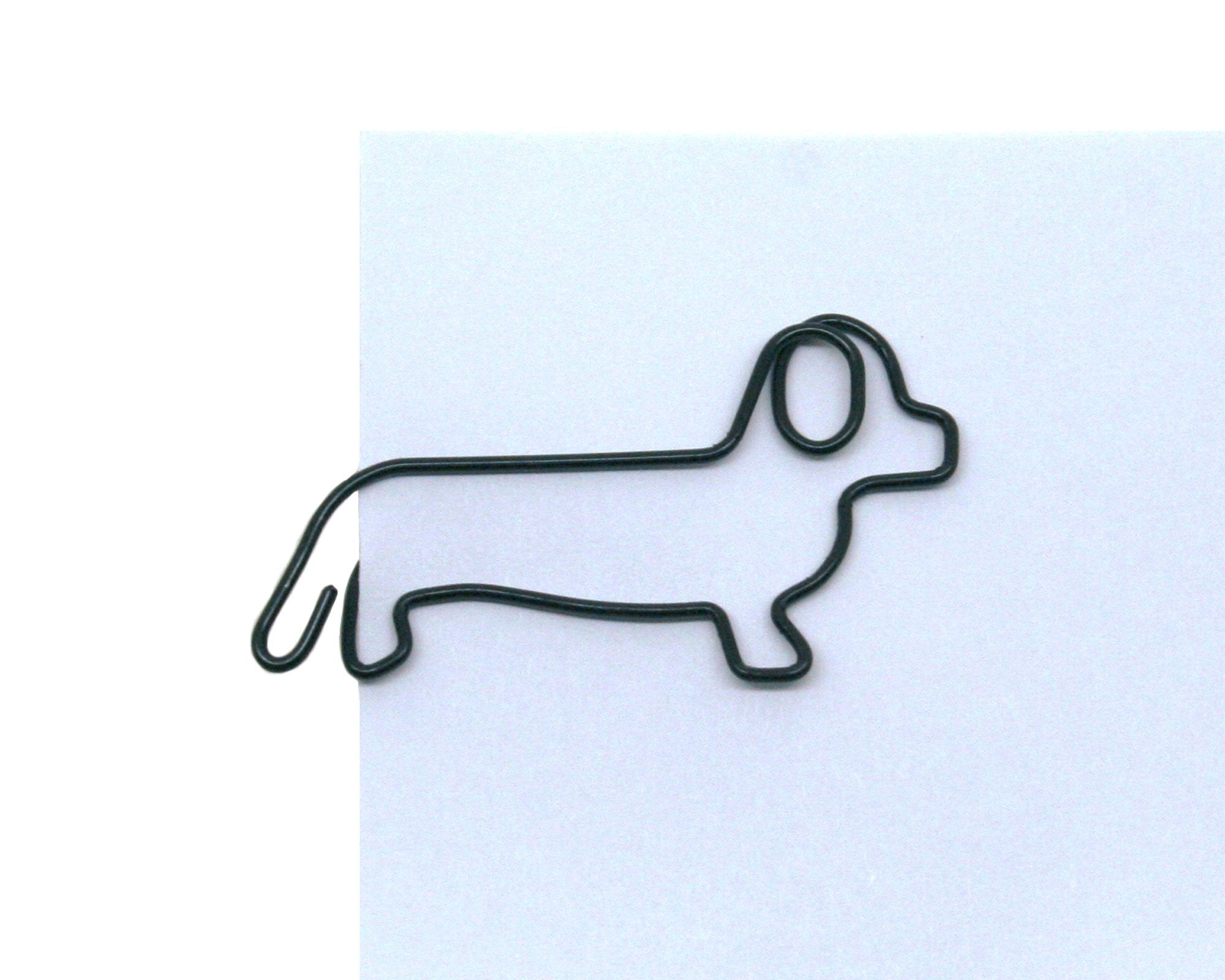 Butler In The Home Dog Dachshund Shaped Paper Clips Great For Paper Clip Collectors Or Dog And Pet Lovers (Black 100 Count Refill Bag (No Tin))