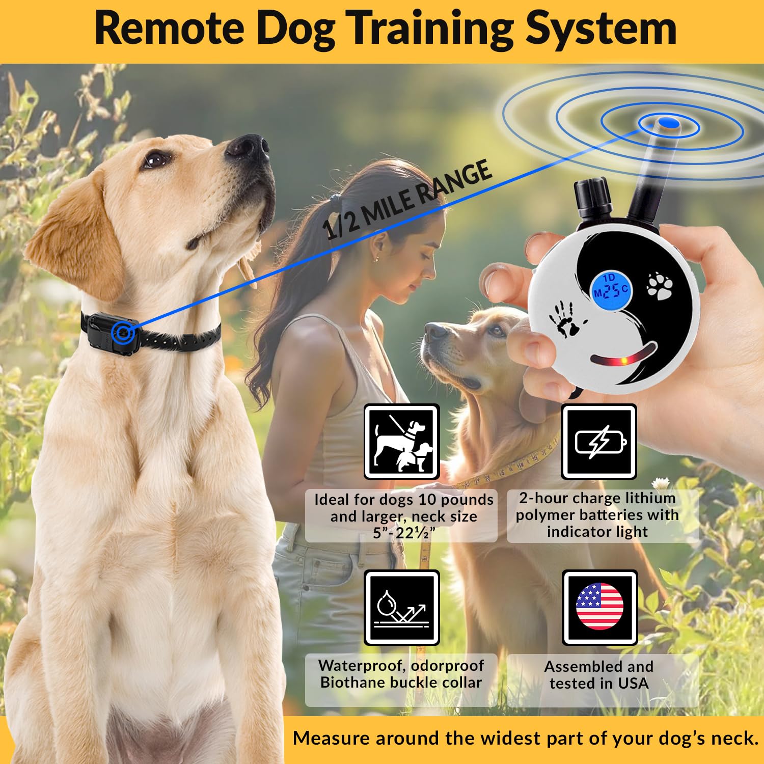 Educator E-Collar Dog Training Collar, Rechargeable, 100 Levels, for Small-Medium Dogs, Zen Color, Model ZEN-302