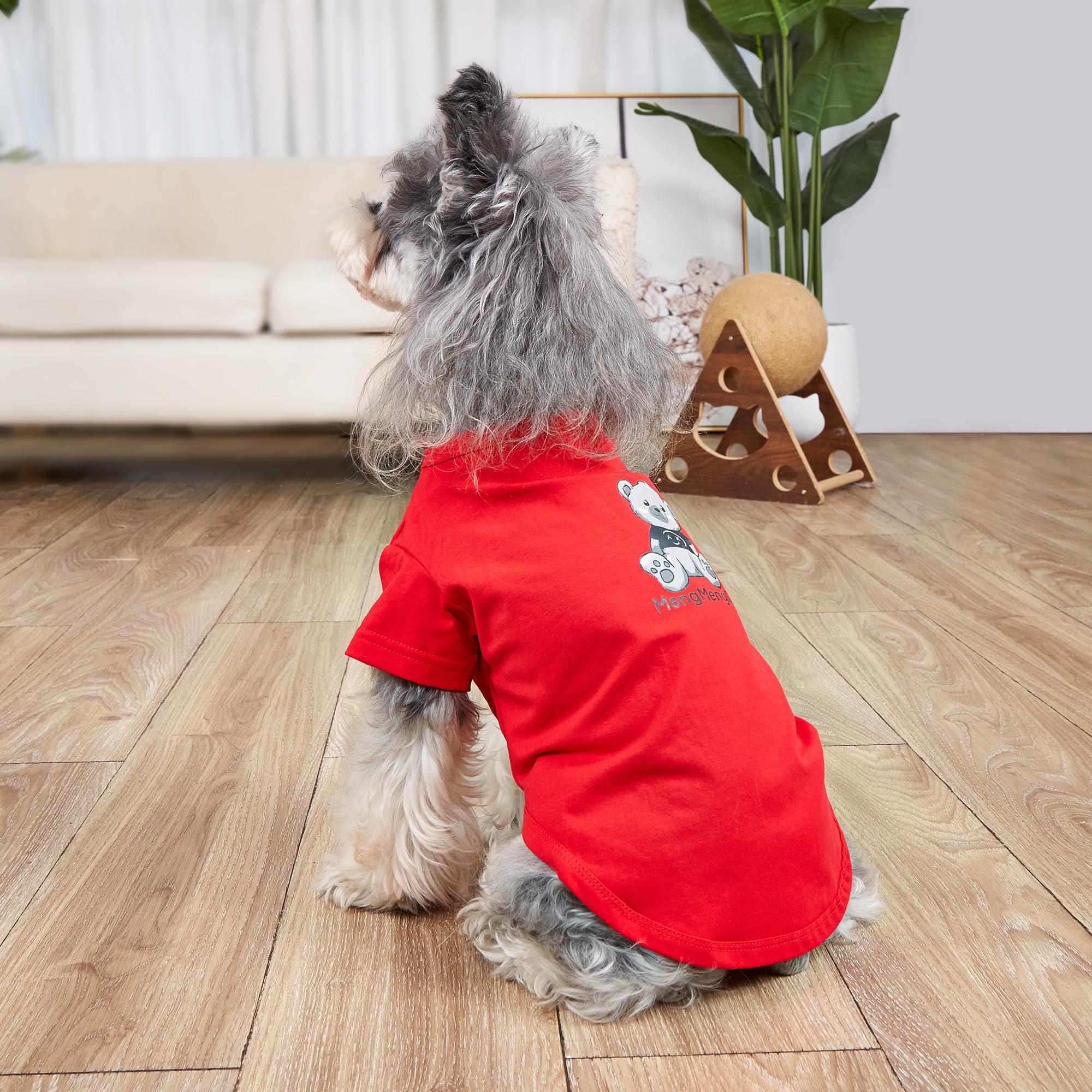 Mengmengda Dog Shirt For Small Medium Dogs Male Famale,Outdoor Cartoon Clothes For Dogs, Schnauzer, Chihuahua, Dachshund, Puppy