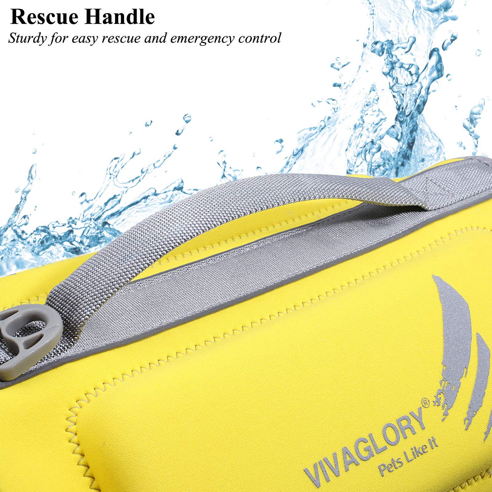 Vivaglory Lightweight Dog Life Jacket, Pet Life Preserver Life Vest Skin-Friendly Neoprene For Medium Dogs With D-Ring And Quick