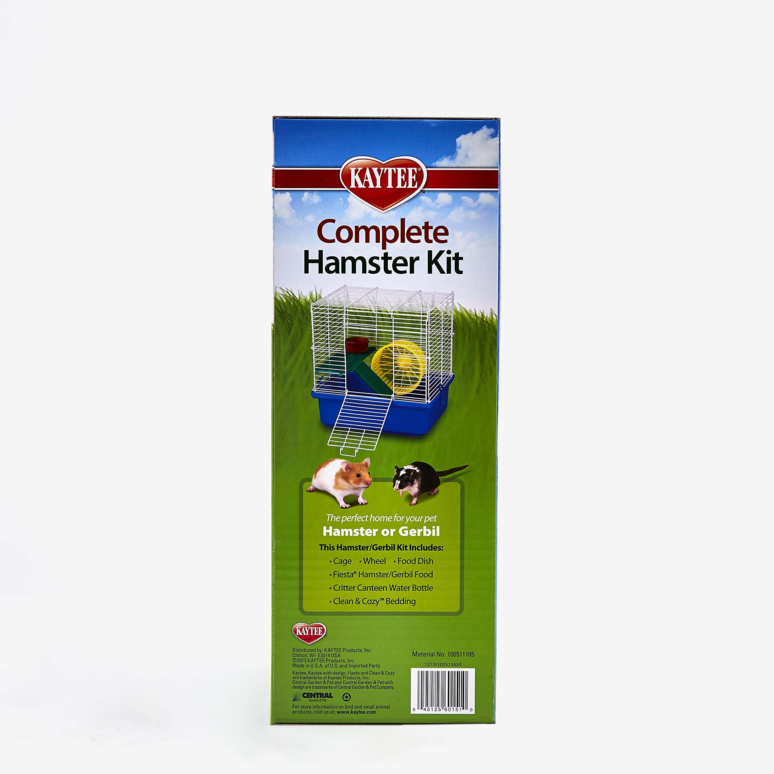 Kaytee Complete Hamster Kit - Blue Plastic Cage, 13.5"L x 11.0"W x 14.5"H, Model 100511105