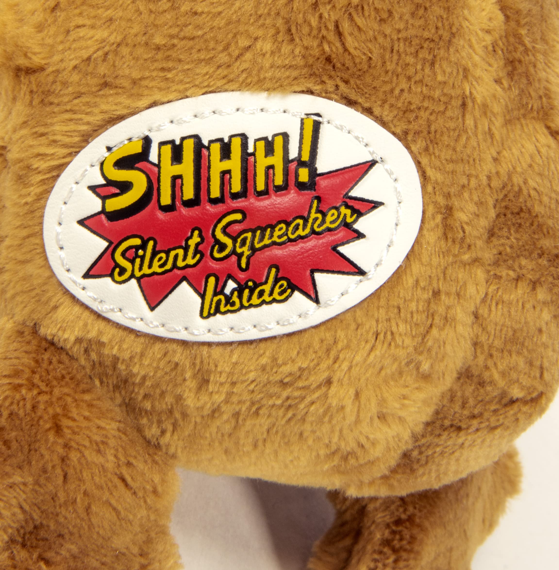 Godog Crazy Hairs Lion Silent Squeak Plush Dog Toy, Chew Guard Technology - Tan, Small