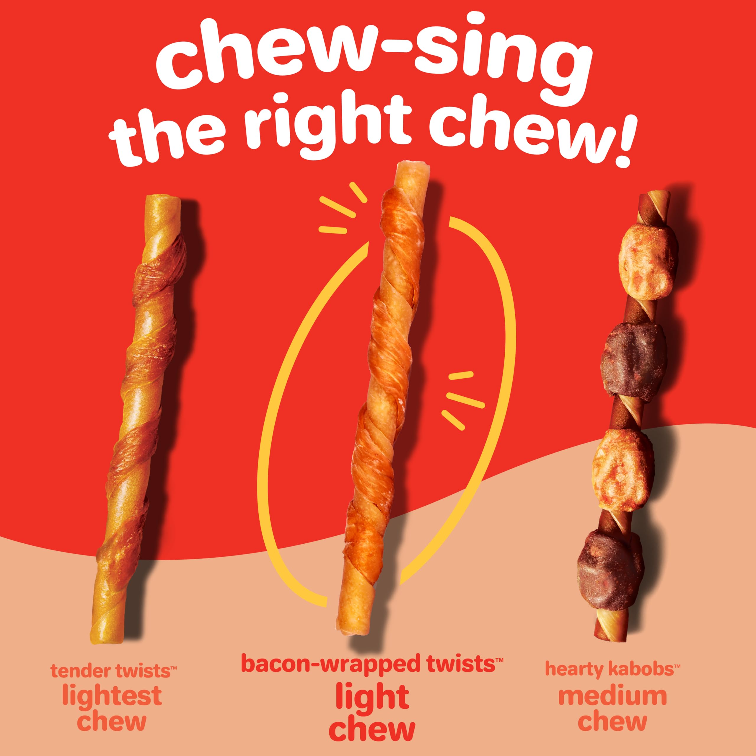 Hartz New Oinkies Bacon Wrapped Twists, Real Meaty Chews with 100% Real Bacon and No Beefhide, 28 Count