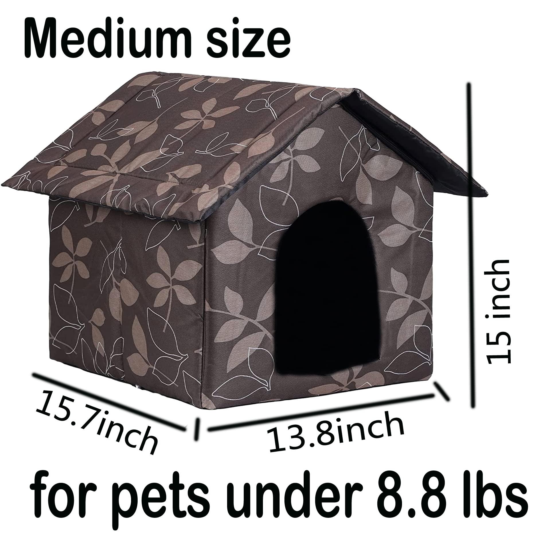 Cat Houses For Outdoor Cats Outdoor Houses For Feral Cats Dogs Cat House Cat Houses For Indoor Cats (Brown Cat House, Medium-Houses)