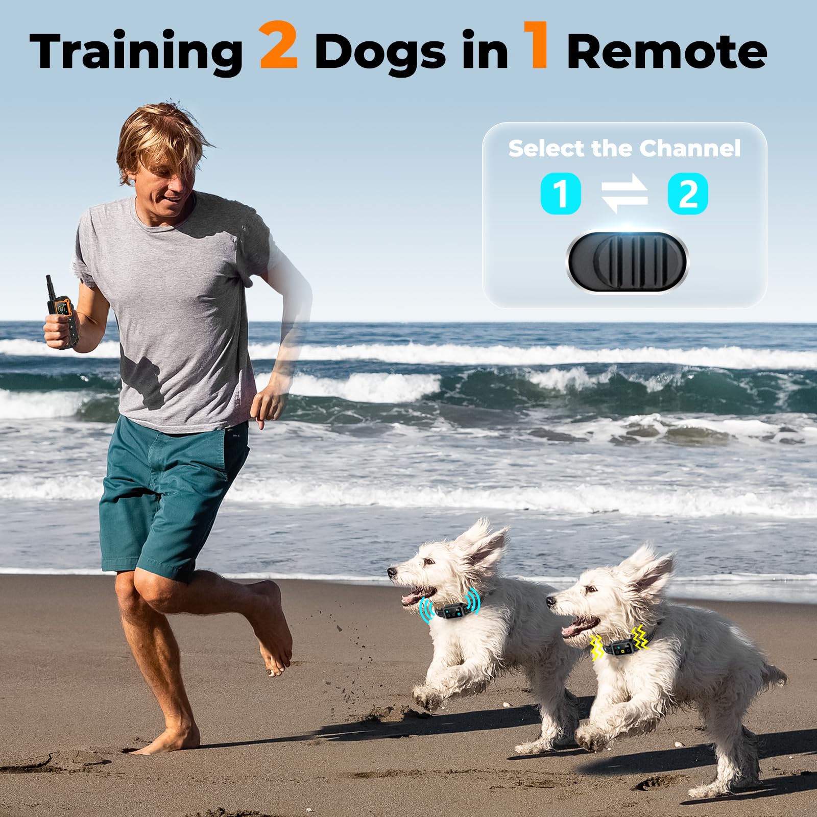 Ai Dog Shock Collar 2 Dogs (10-120Lbs) - 3300Ft Dog Training Collar With Remote, Ipx7 Waterproof Collar With Beep, Vibration, Sa