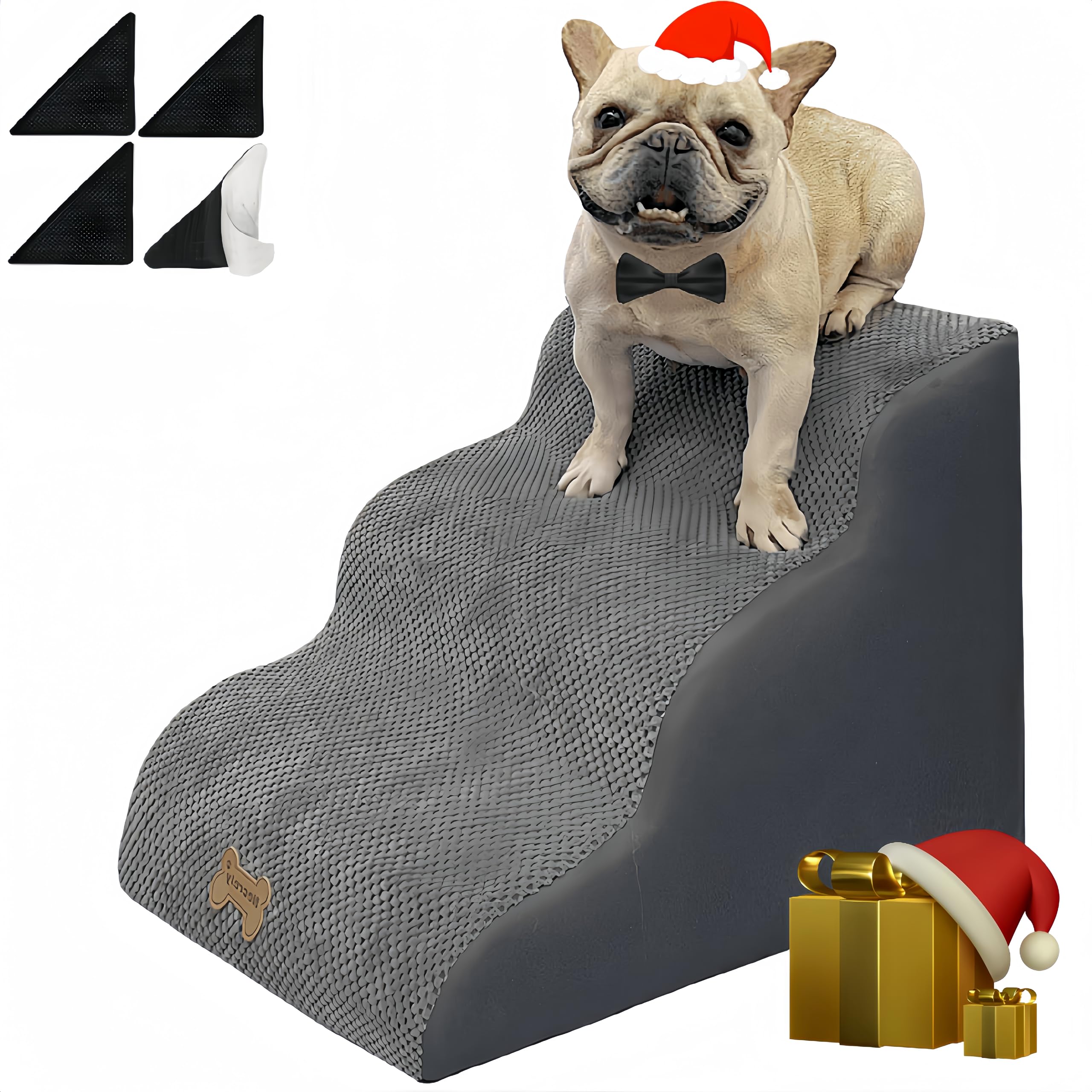 Dog Stairs To High Beds, 3-Step Dog Stairs For Dogs To Get On Bed Couch High 16''-20 Inch, Dog Pet Stairs For Small Large Dogs C