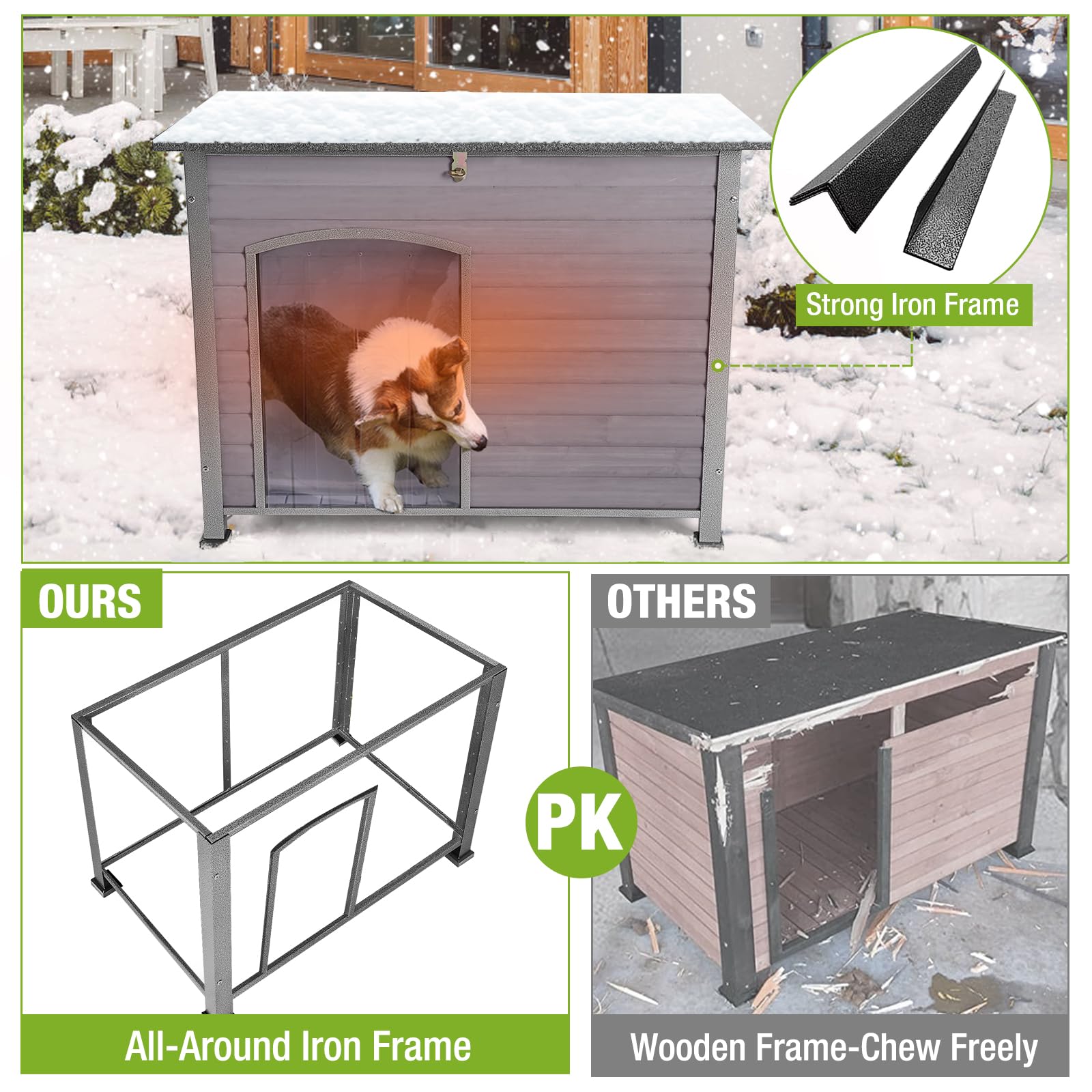 Insulation Dog House Outdoor Dog Kennle With Liner For Winter,Waterproof