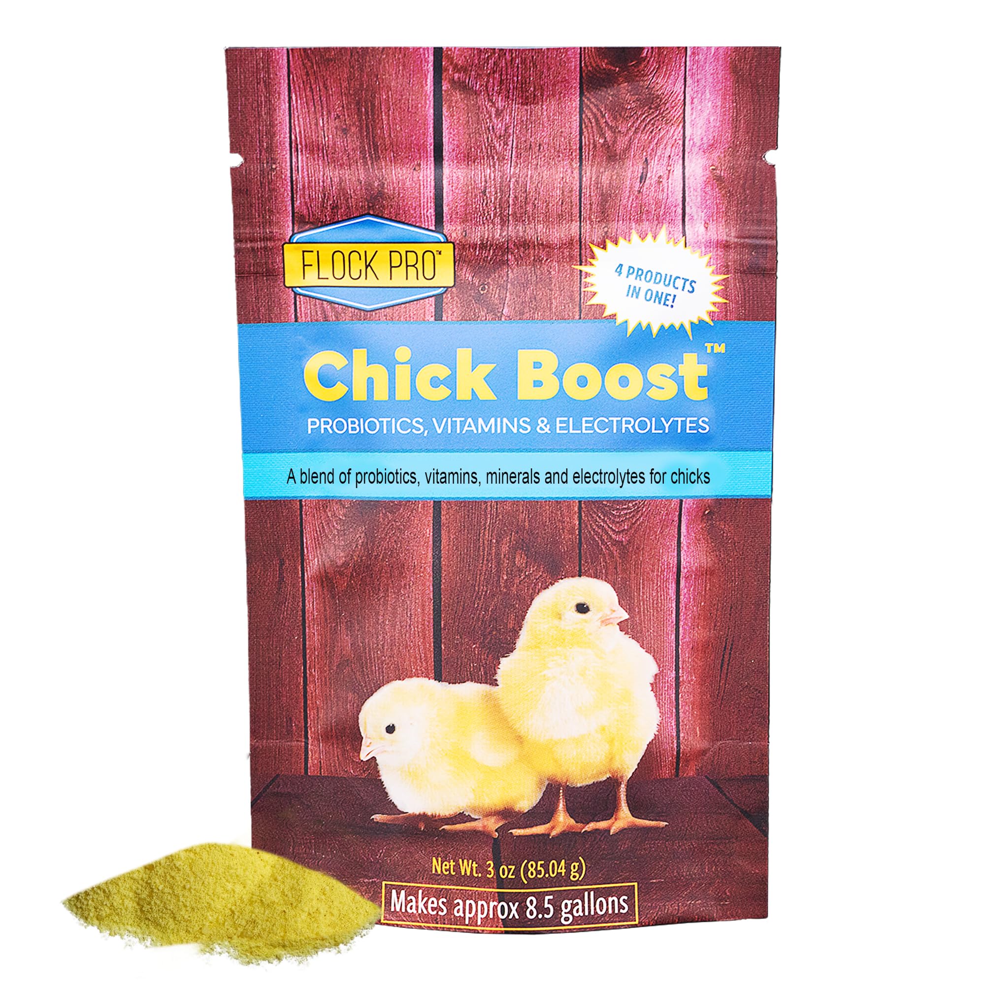 Flock PRO Chick Boost Probiotic - Probiotics, Vitamins, Minerals and Electrolytes for Chickens | Chicken Vitamins and Supplement