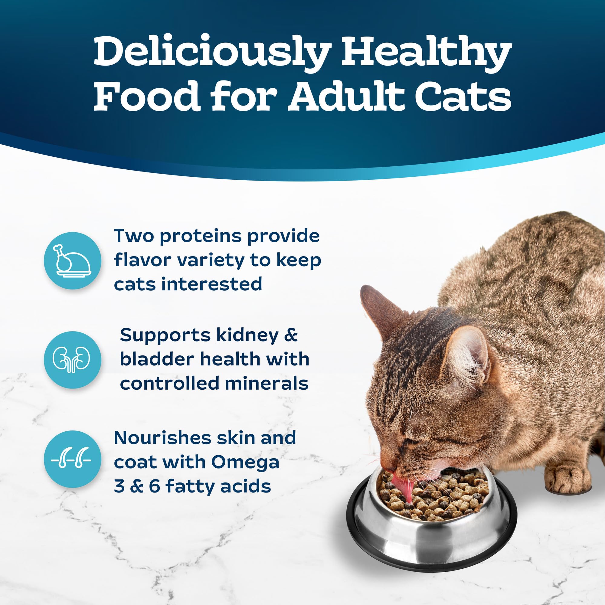 Blue Buffalo Tastefuls Adult Cat Dry Food, Multi-Protein Chicken & Turkey Recipe, 5-lb. Bag