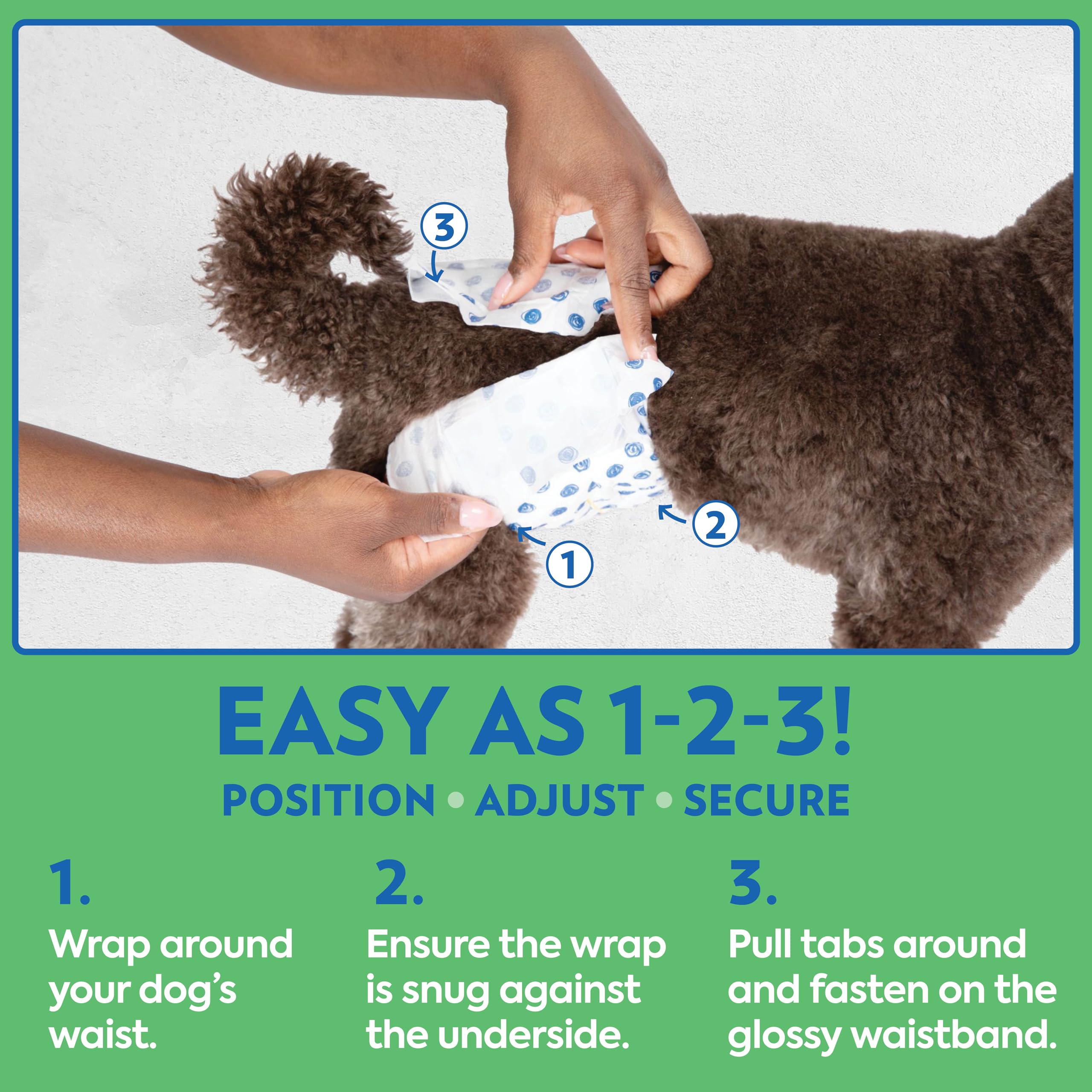 OUT! PetCare Disposable Male Dog Wraps, Male Wraps for Dogs, Pee Wraps, Belly Bands for Dogs, Leak Proof, Wetness Indicator, Pup