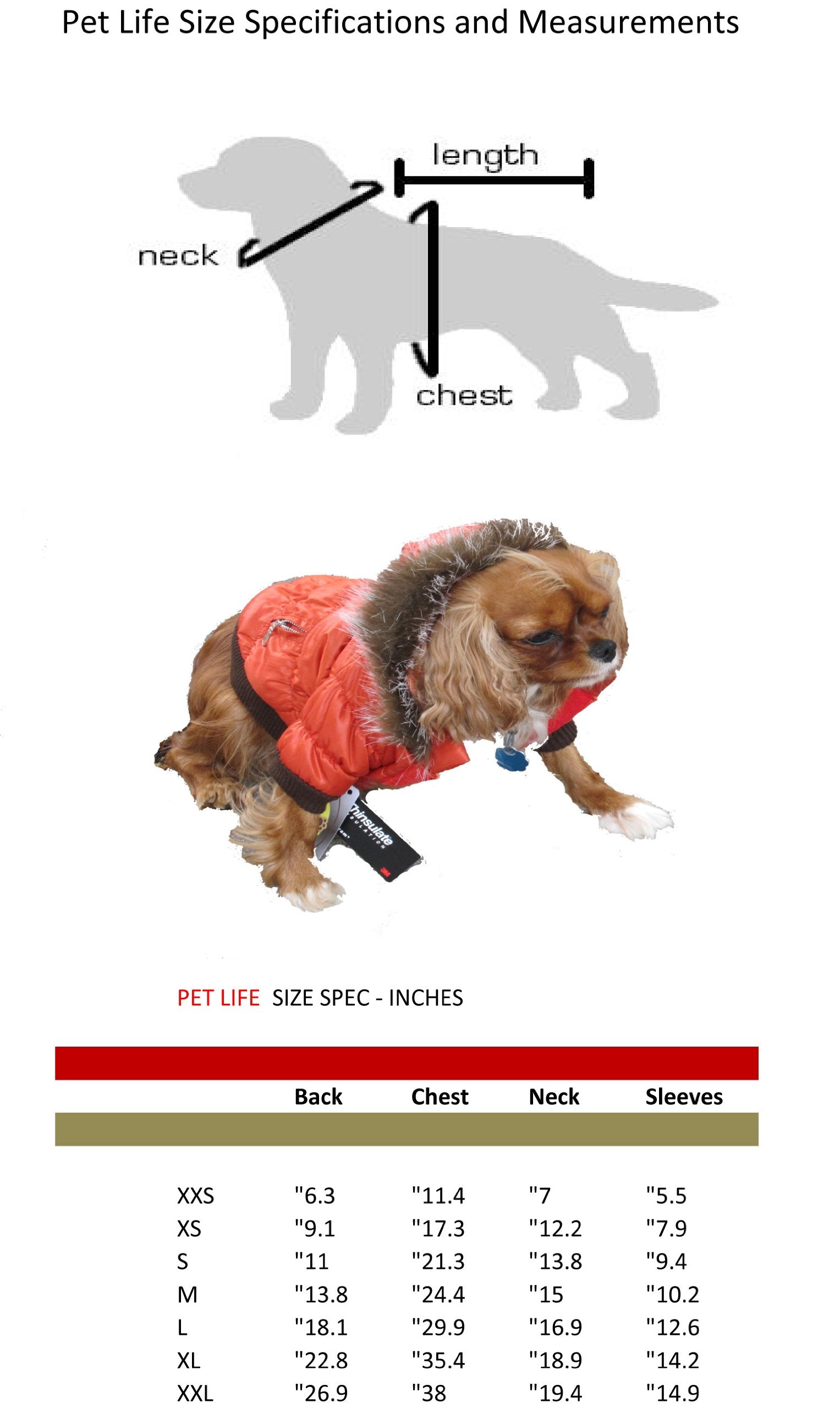 3M Pet Fashion Dog Jacket, Fashion Pet Dog Parka, Adjustable & Removeable Medium