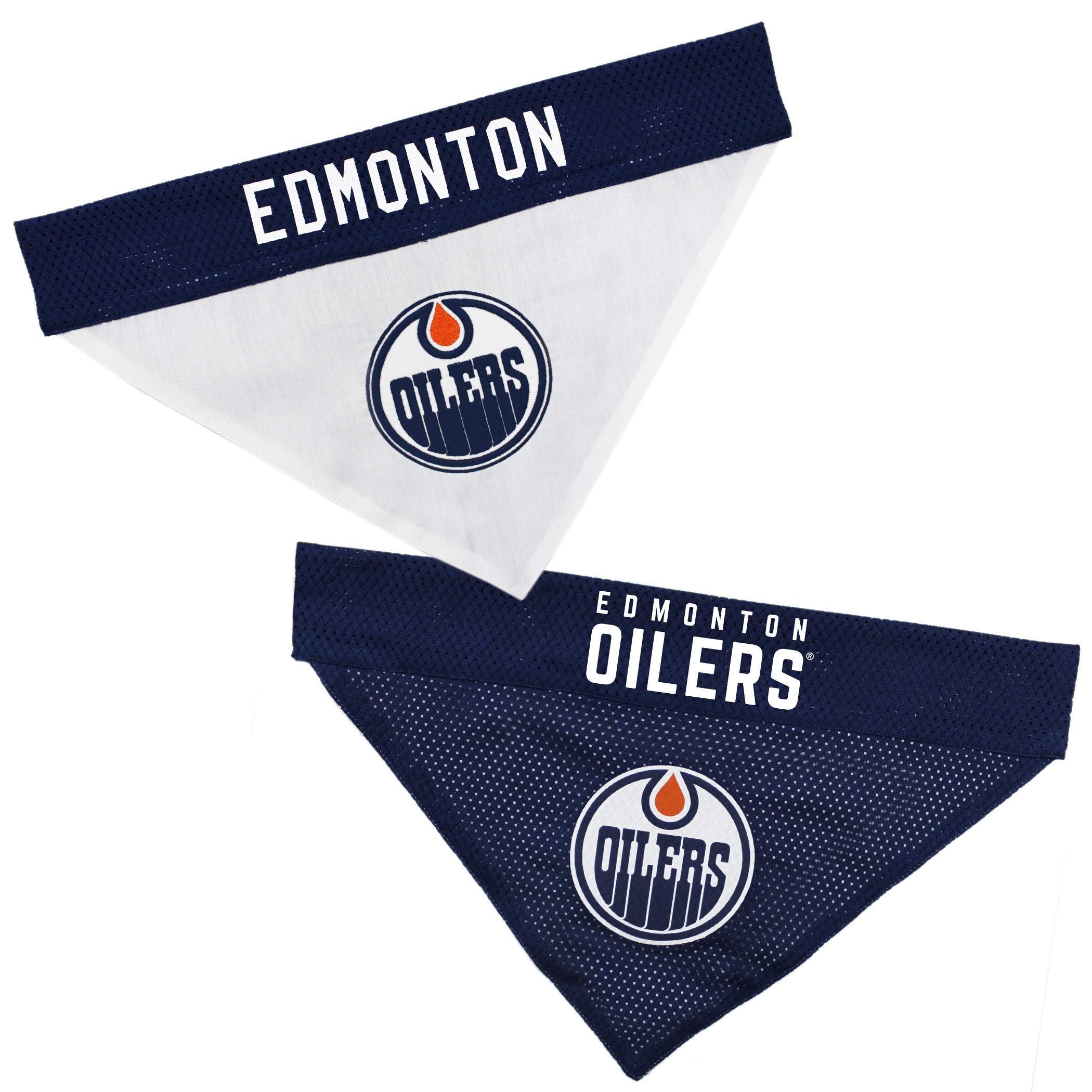 Nhl Edmonton Oilers Bandana For Dogs & Cats, Large/X-Large. - Cute & Stylish Bandana! The Perfect Hockey Fan Scarf Bandana, Grea
